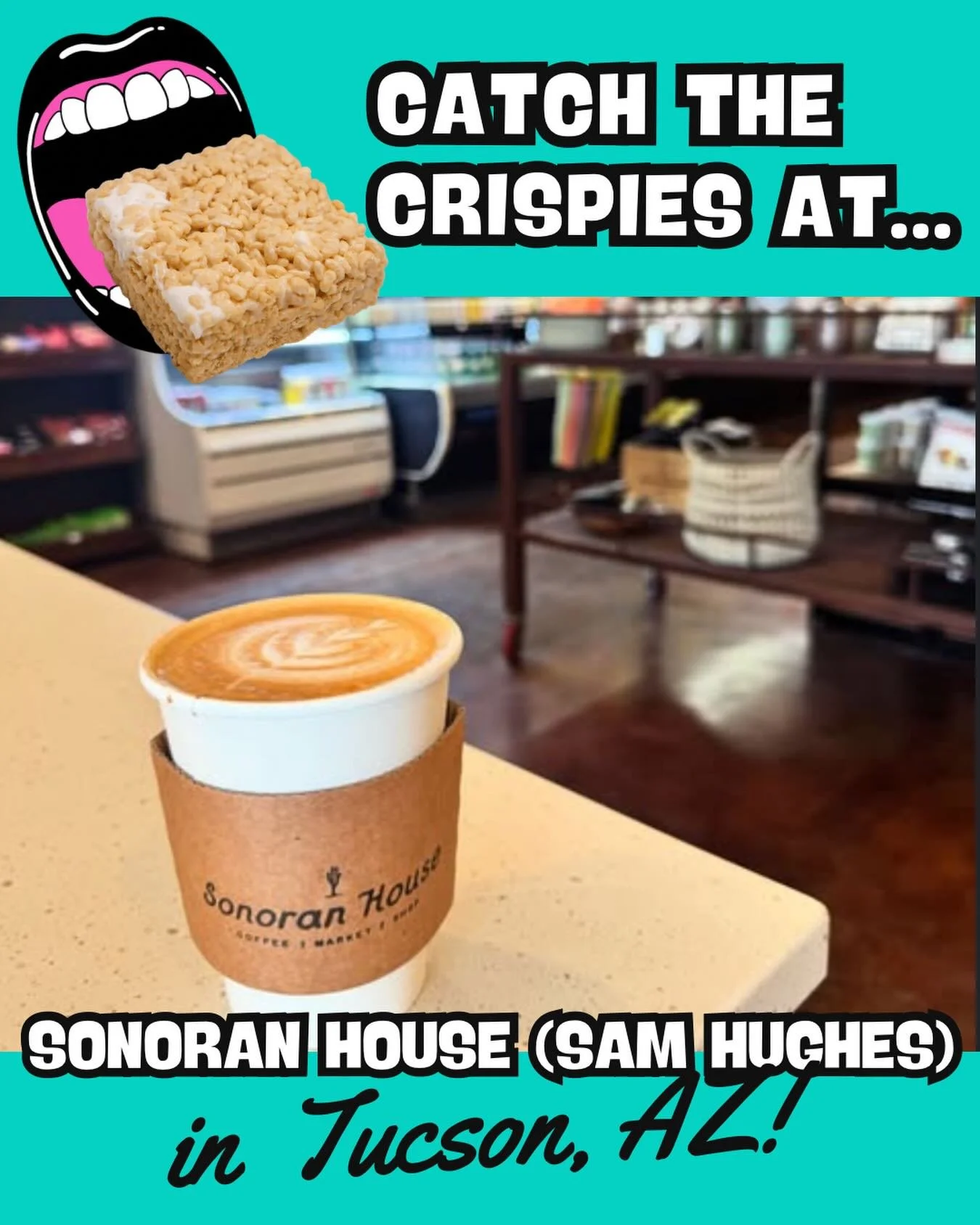 Counter Crispies are now available @sonoranhouse_samhughes ! Stop by to grab a signature small batch roasted coffee or premium tea and get your crispy on. Chef Gabriella Alba has also brought some dynamite Vegan fare to the menu so go on, stick aroun