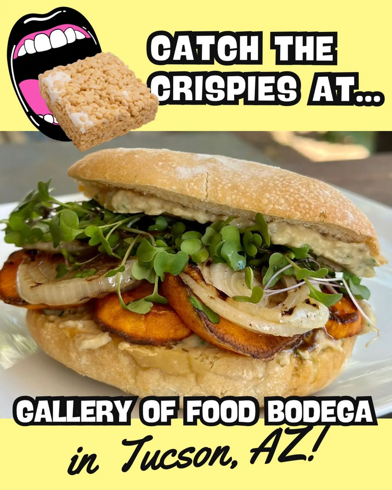 Counter Crispies are now available @gallery.of.food ! This rad bodega and catering company serves up some seriously bangin&rsquo; vegan bites, including this baba ghanoush and sweet potato torta that is giving us major hungry eyes. 👀 

Definitely ge