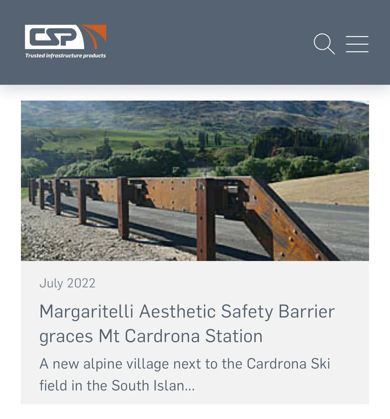 Cardrona safety barrier installation