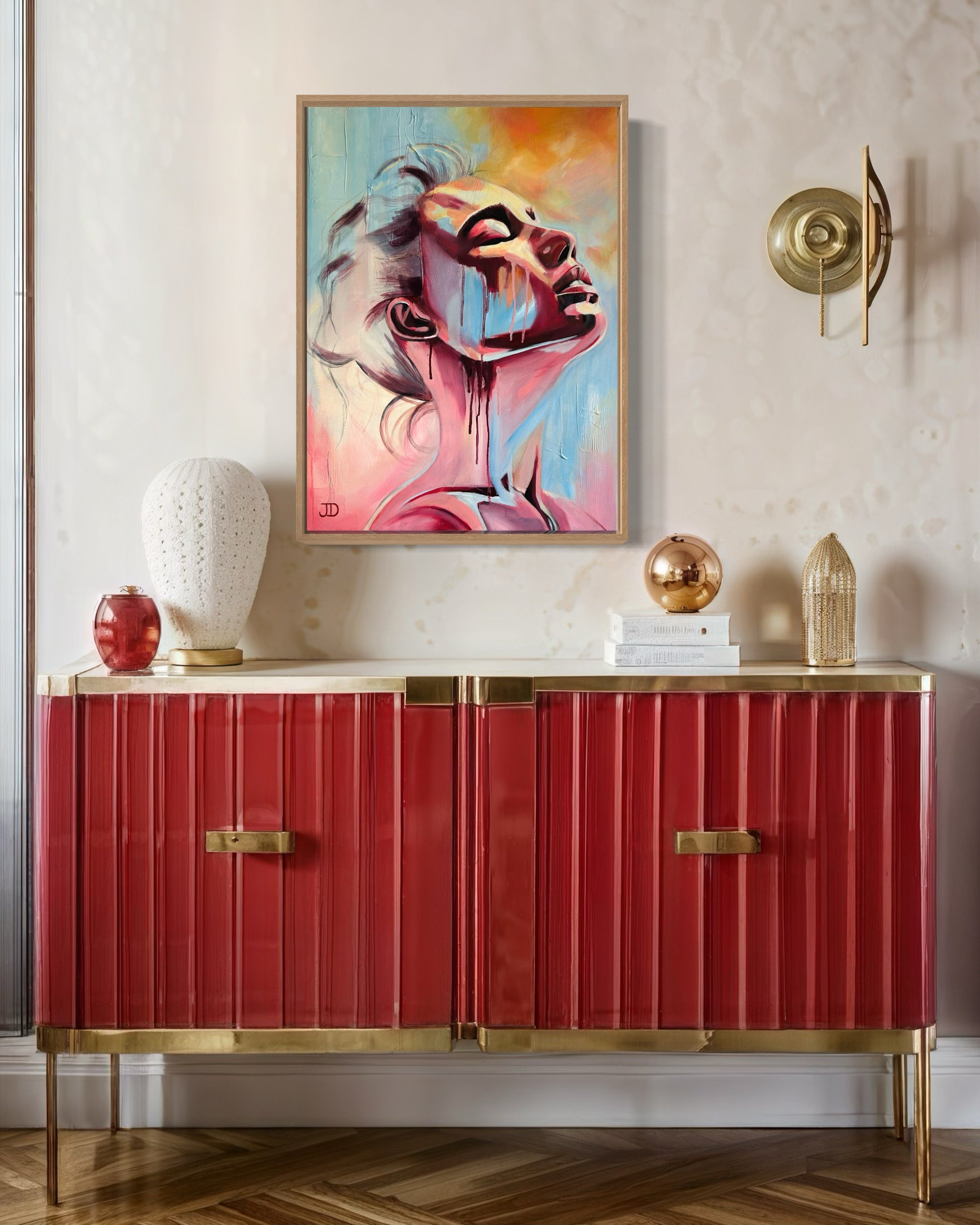 Original Oil Painting ‘Sunseeker’ shown with frame