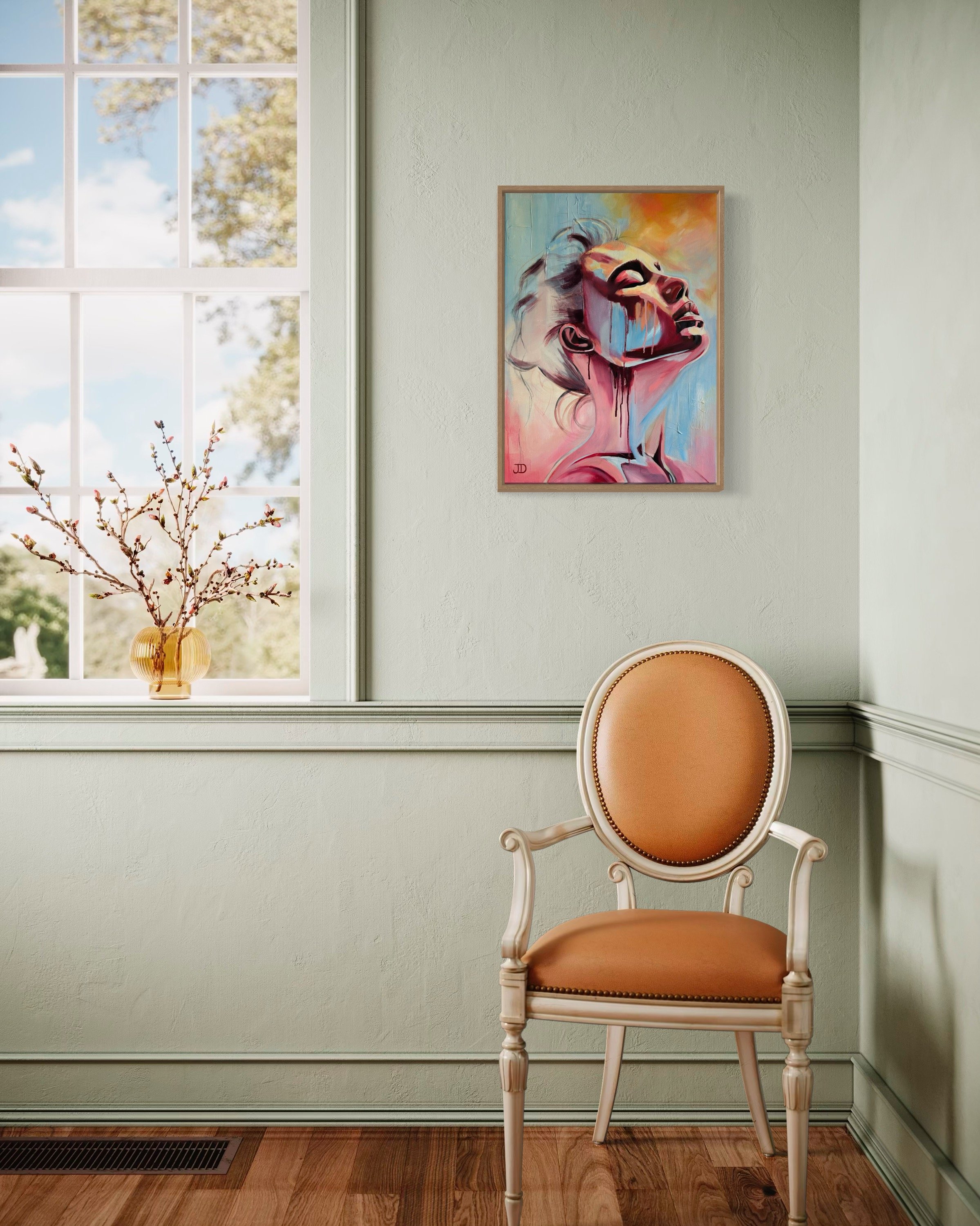 ‘Sunseeker’ Original Artwork full of colour set in interior
