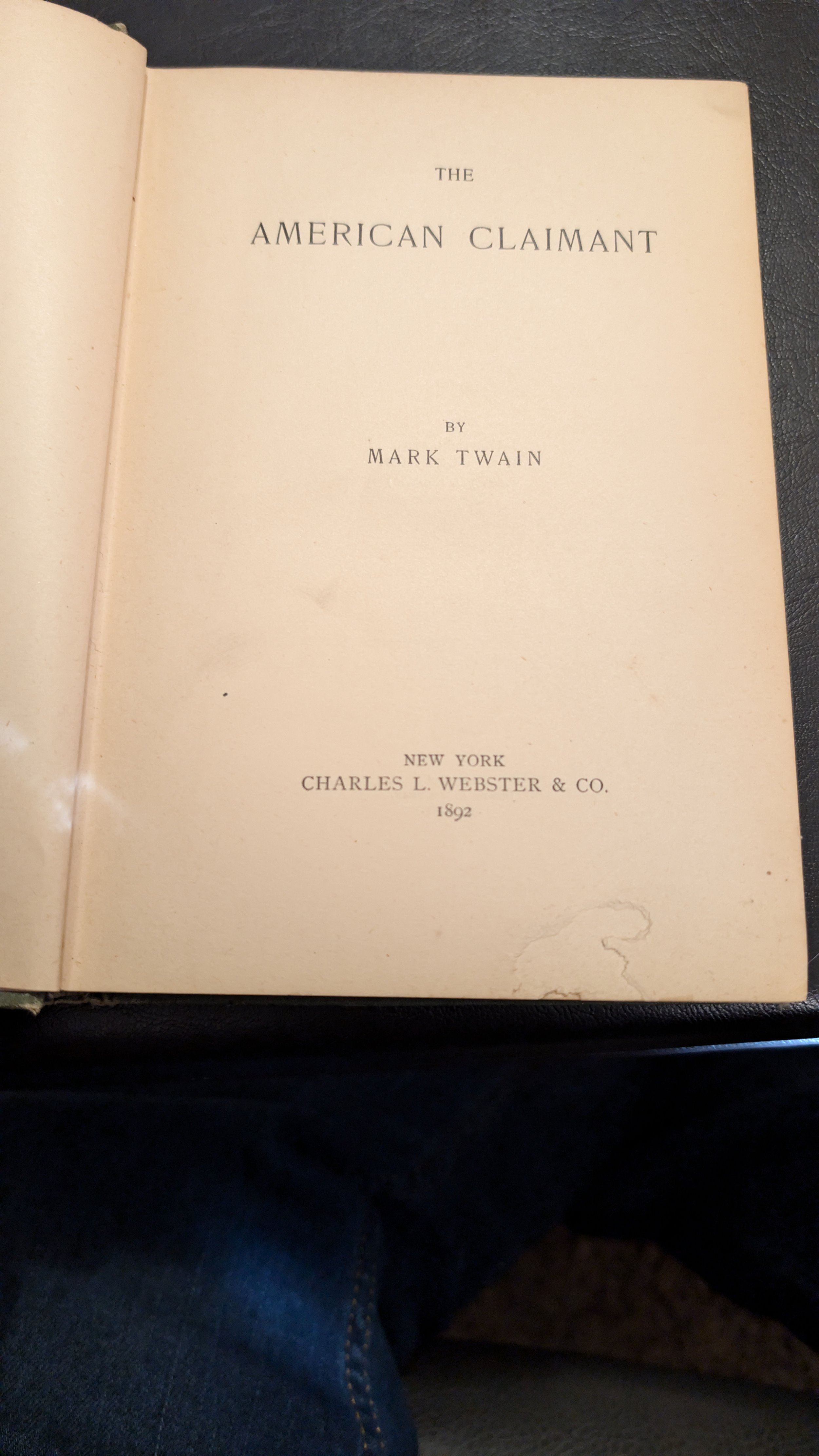 Collectible Book - Mark Twain's The American Claimant