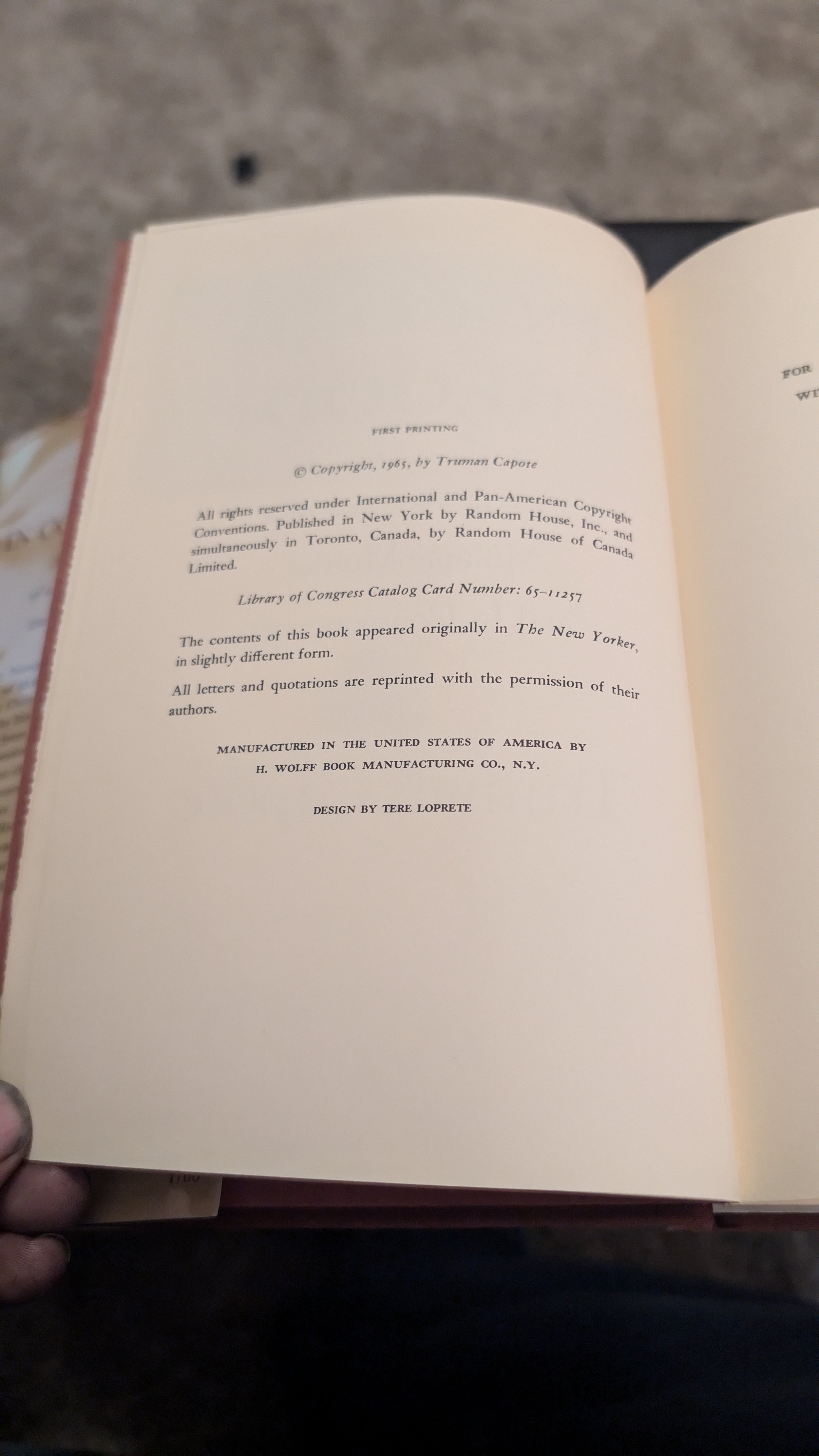 Collectible Novel - In Cold Blood