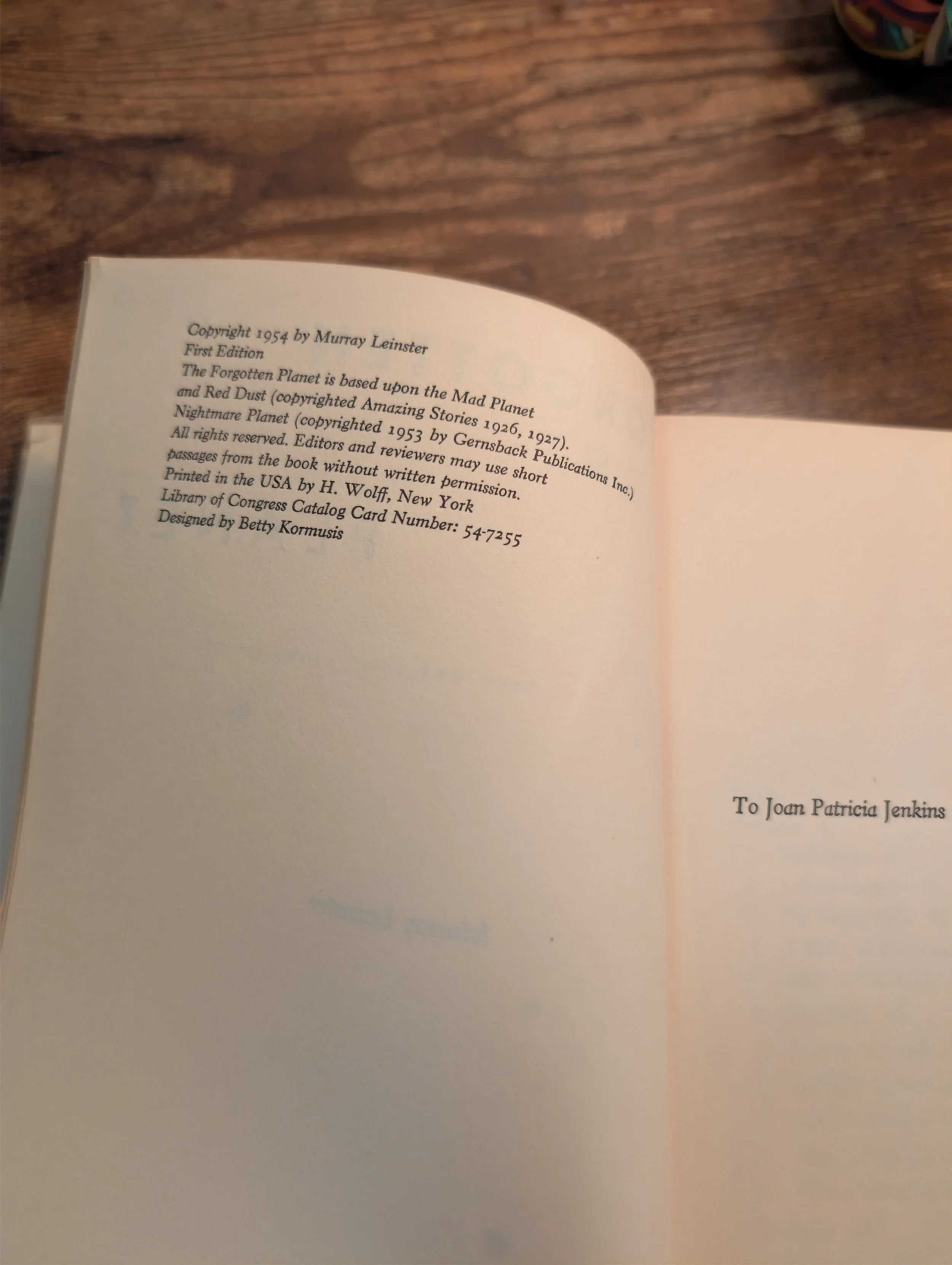 forgotten planet - murray leinster - first edition - gnome press - copyright.jpg