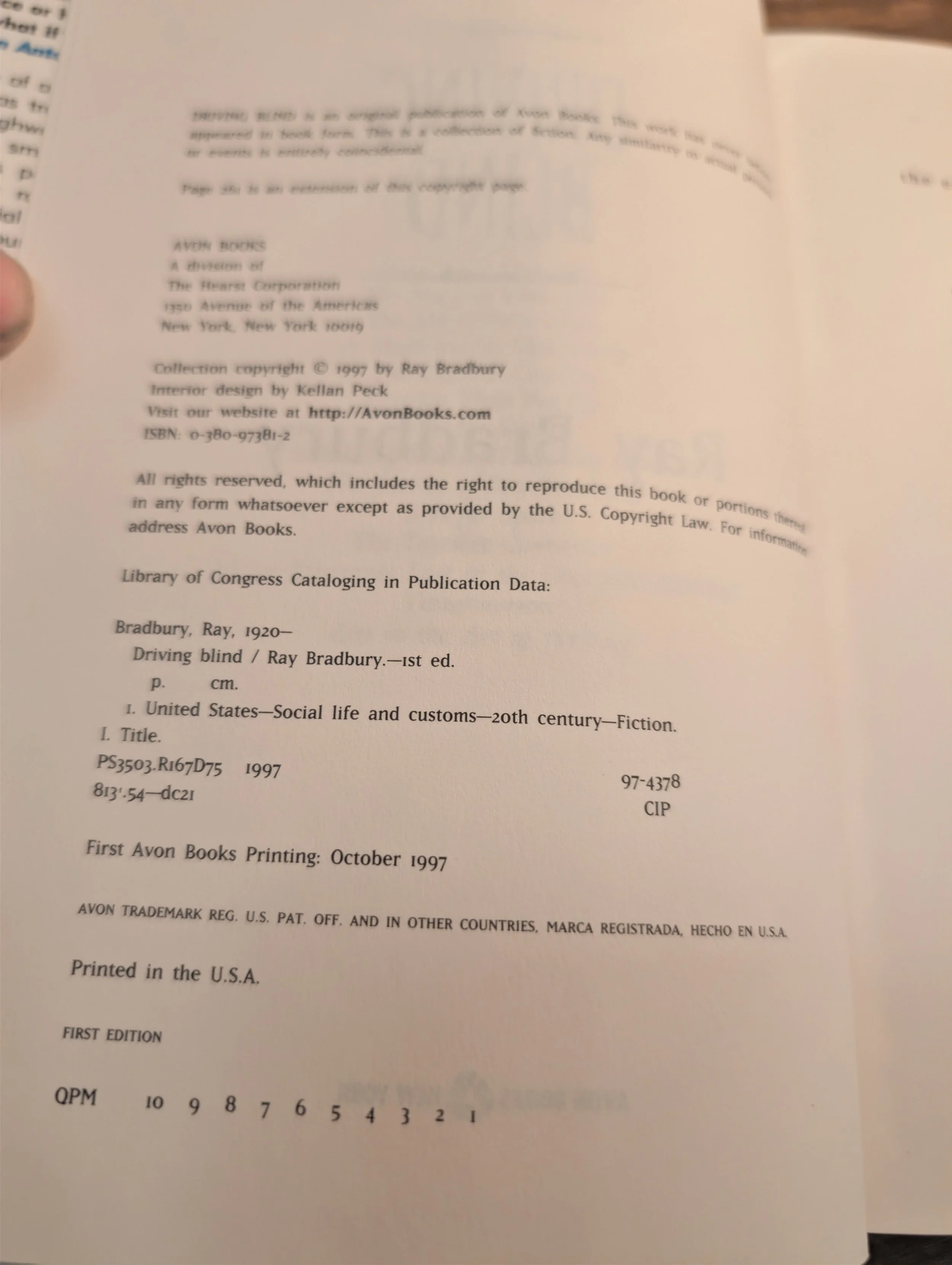 driving blind - ray bradbury - first edition - copyright.jpg