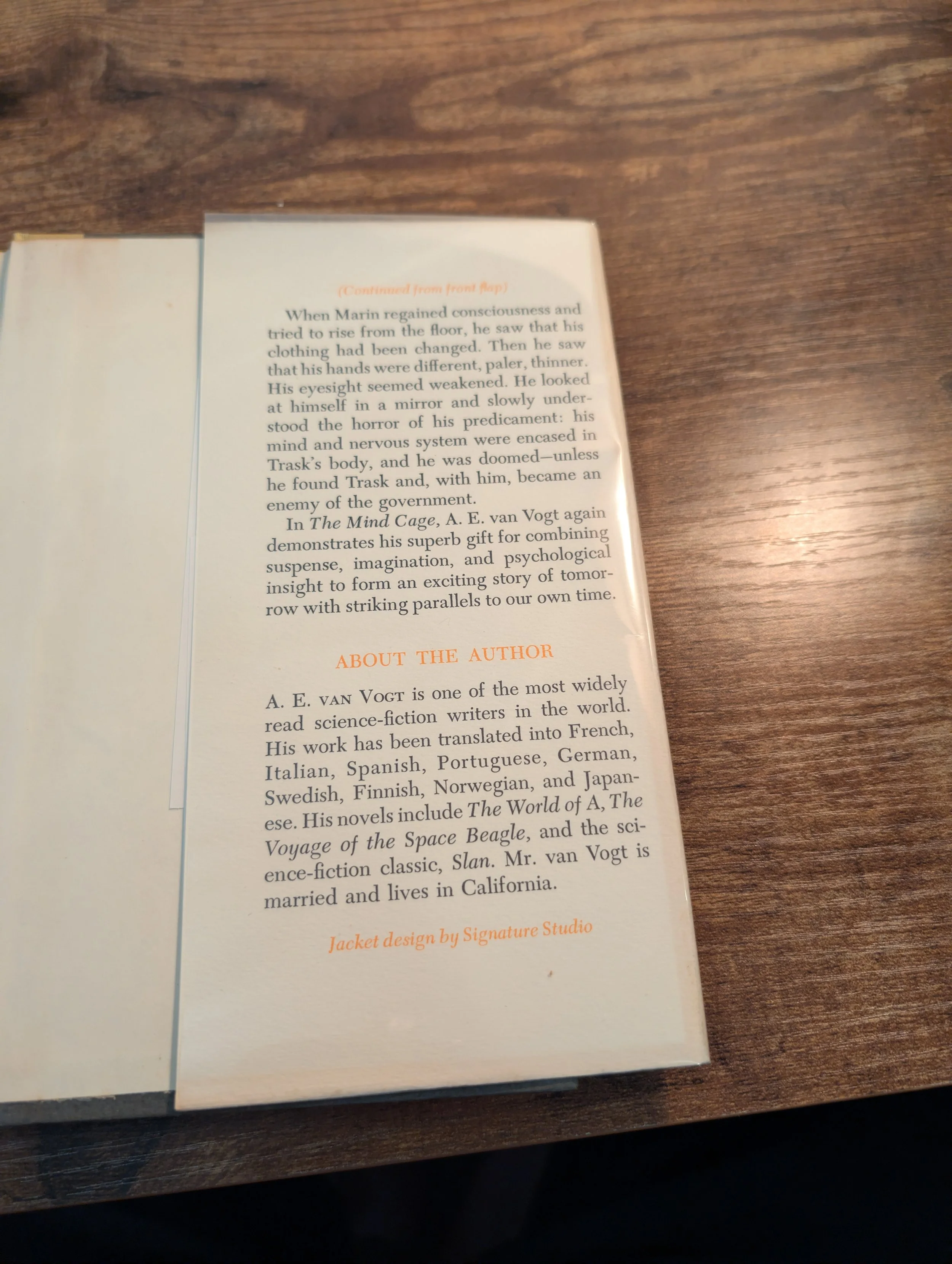 back flap - the mind cage - a.e. van vogt - first edition - signed.jpg