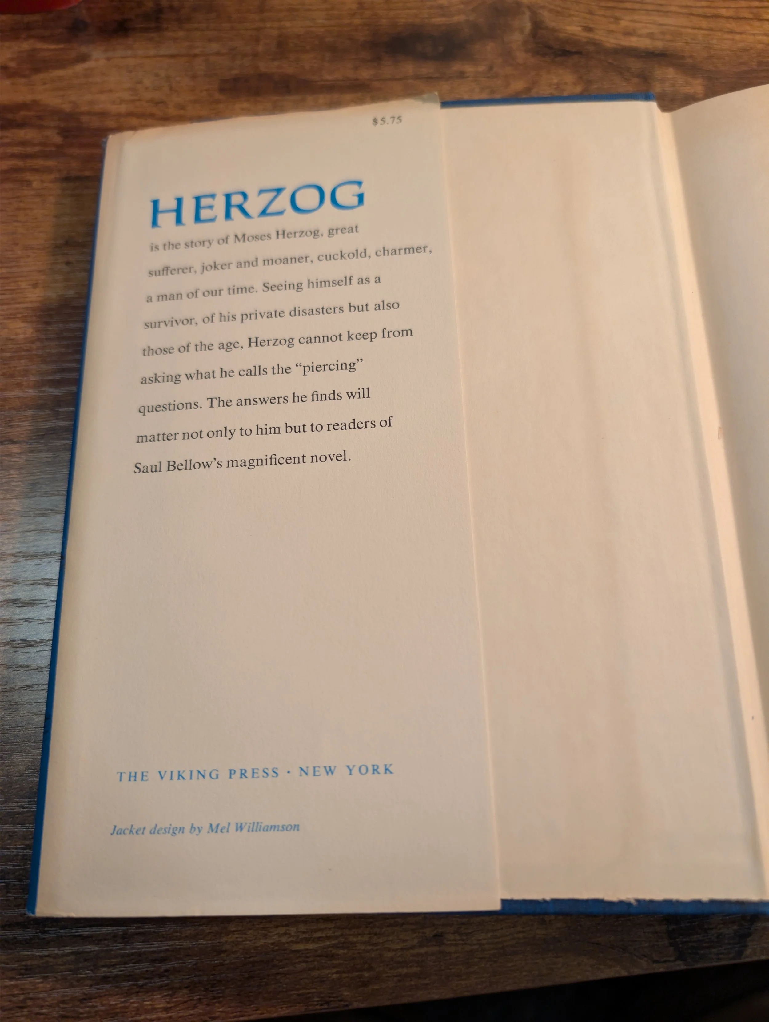 herzog-saul bellow - first edition - viking press - front flap.jpg