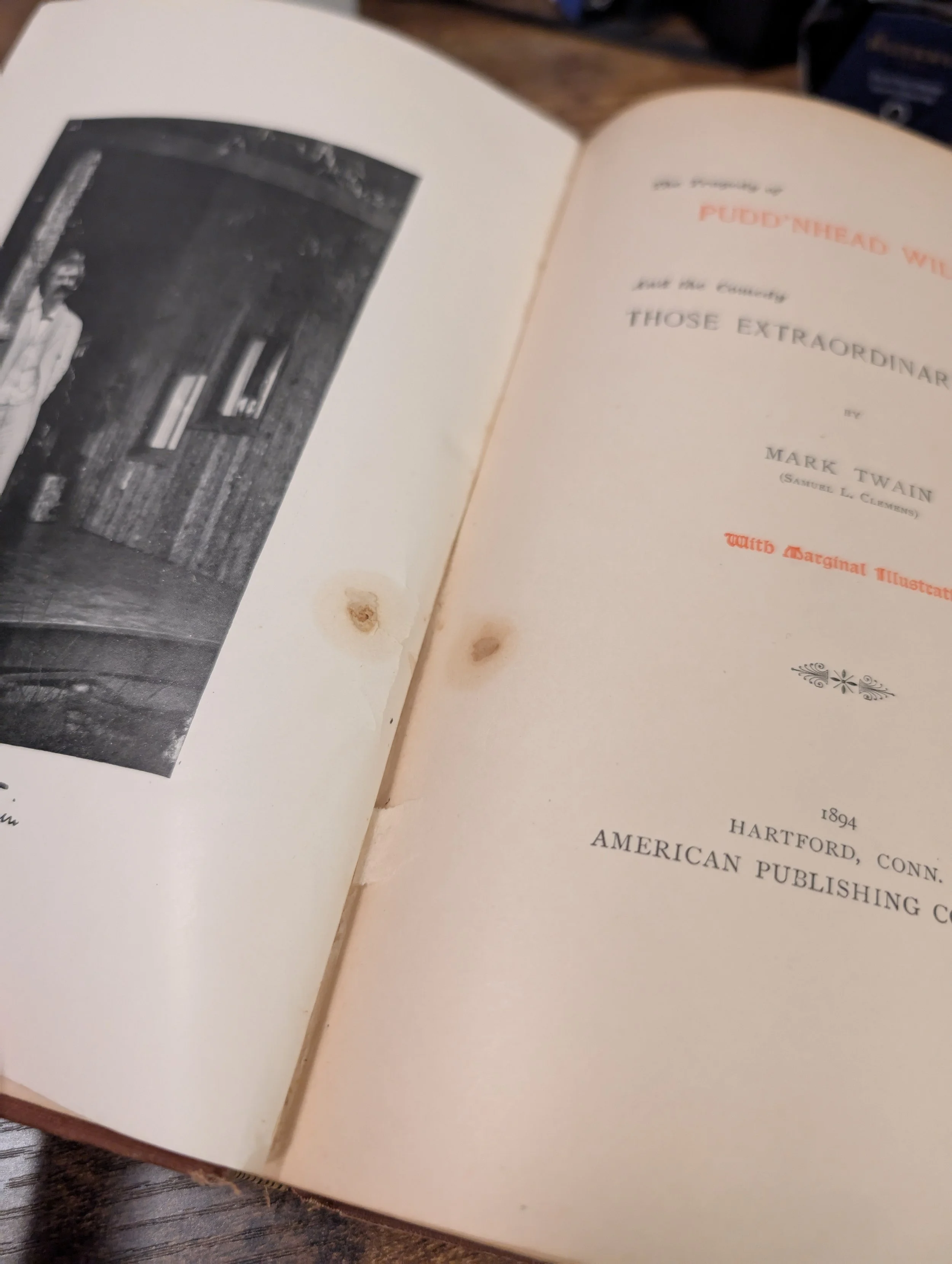 first edition Puddn'Head Wilson - staining
