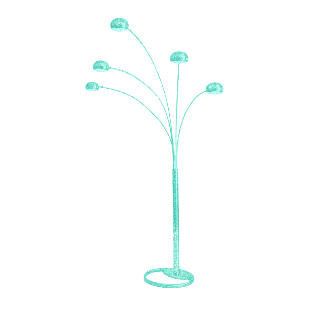monochromatic teal lamp cut out on transparent background