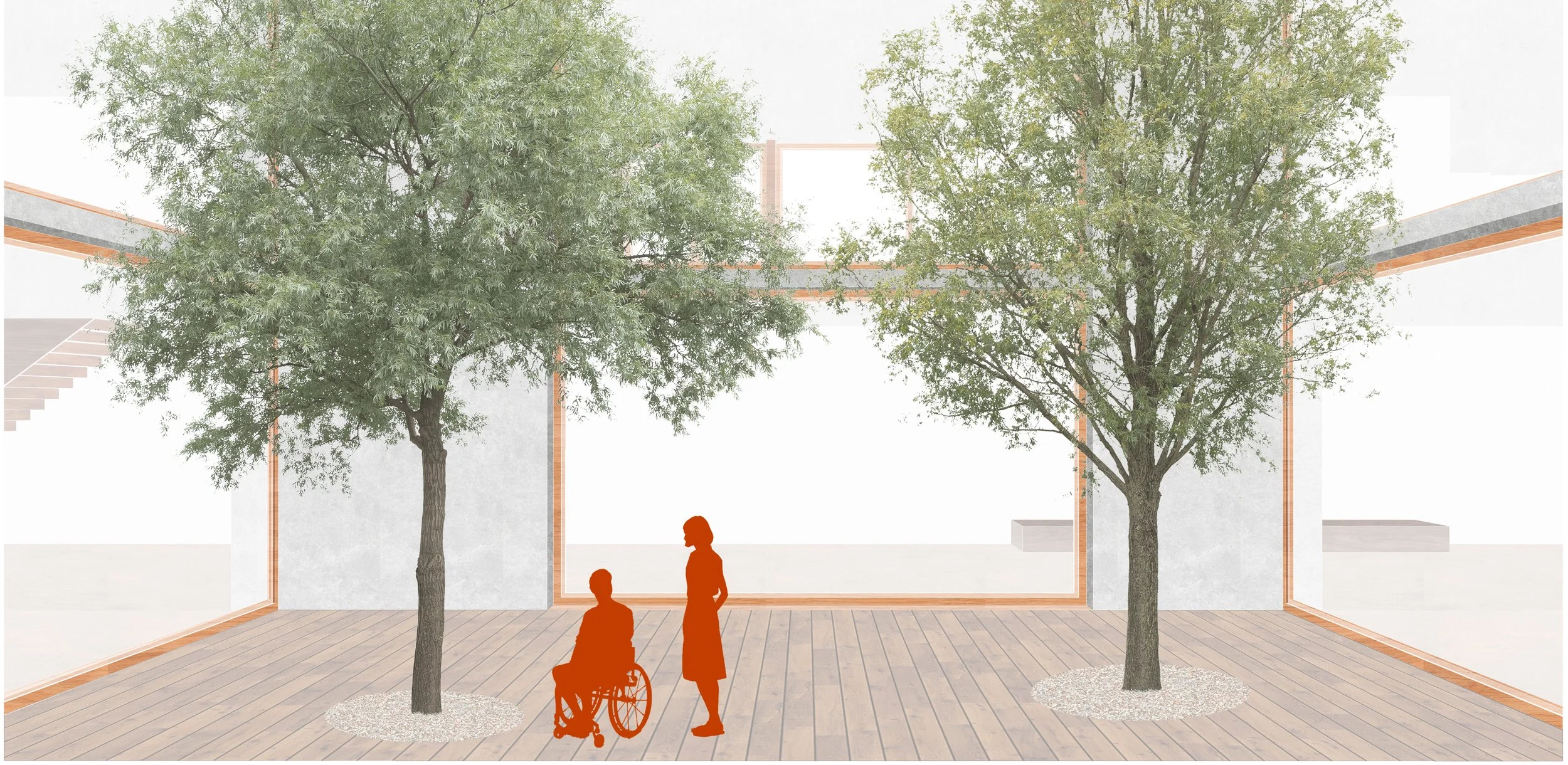 Central Courtyard Render – Palliative Care Center
