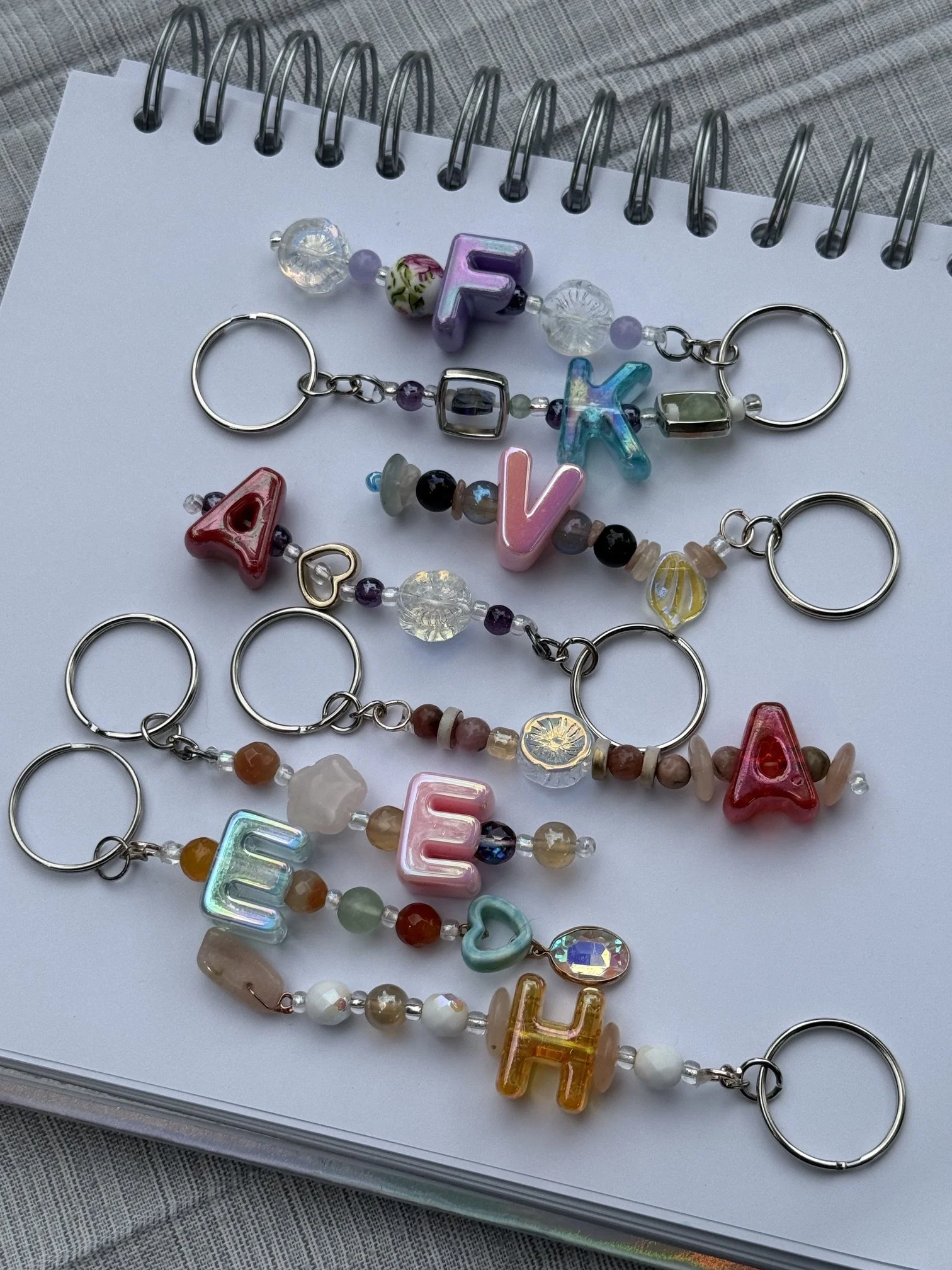 Beaded Letter Charm Chains