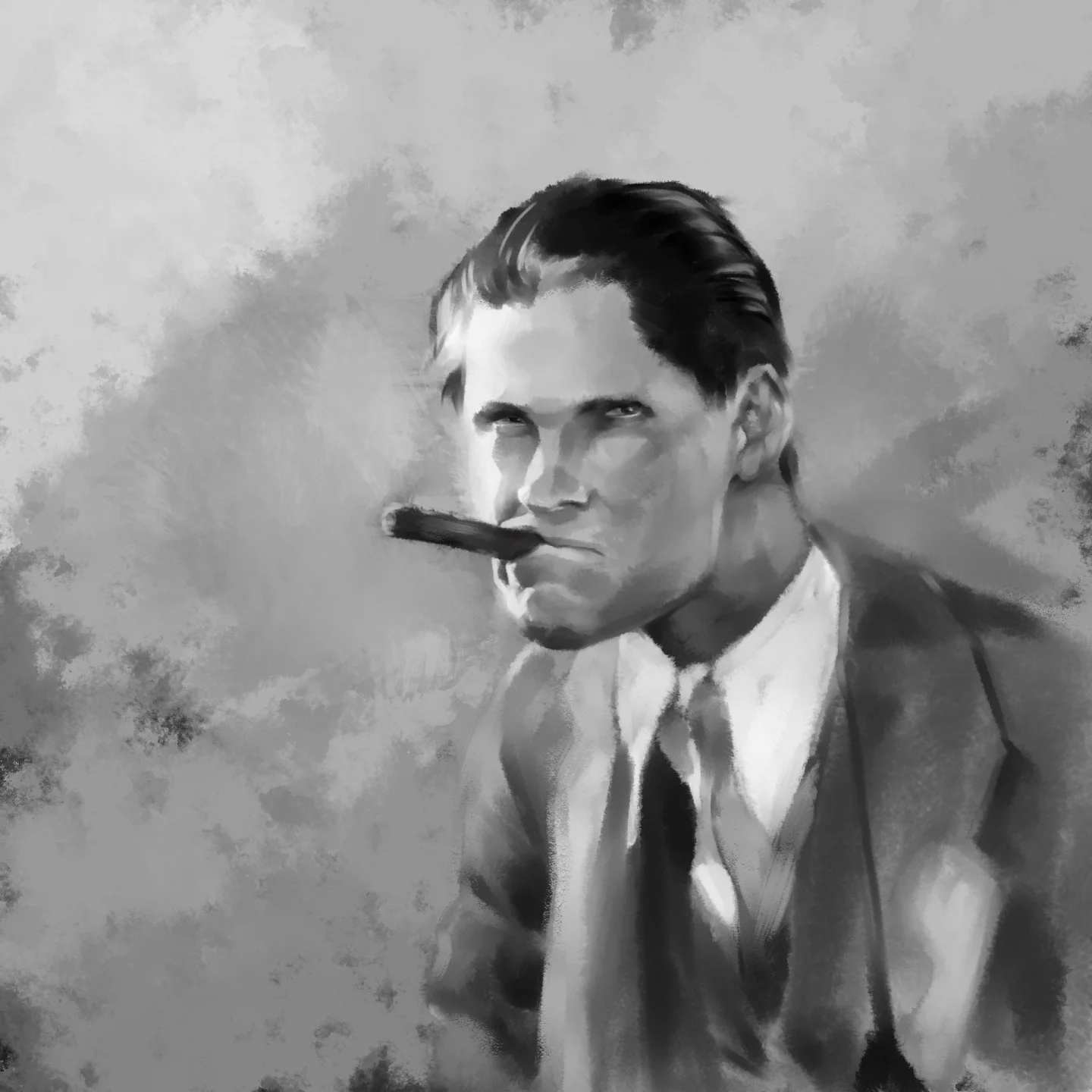 Lighting and contrast study. The goal was to find difference between soft and hard edges to get a certain feeling from his gaze.