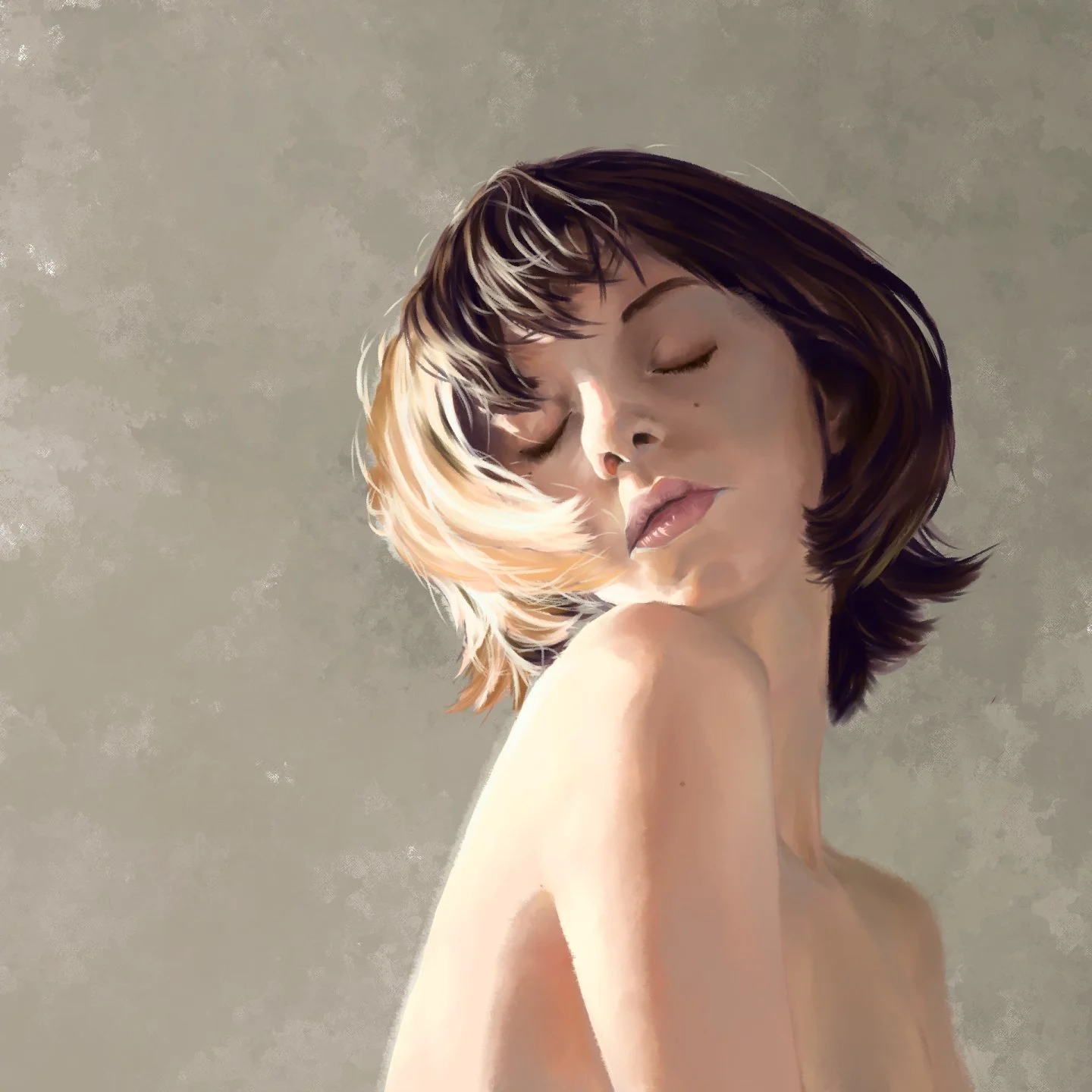 Color study. I wanted to say something about the brilliant highlight created such a defining motion to her figure. While doing this, I learned more about the play of saturation in the shadow versus the light, and how subtle changes can have a large i