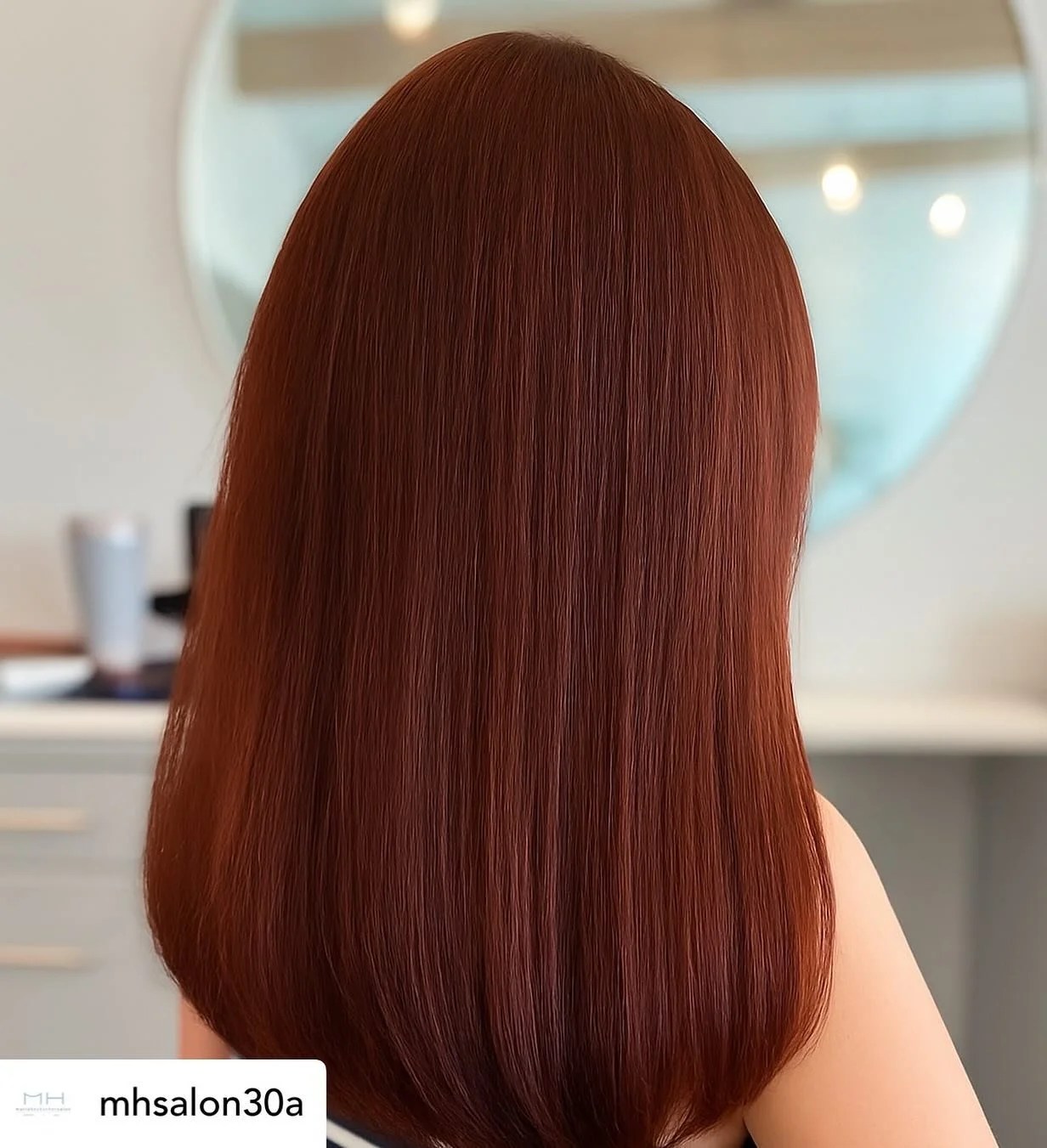 Posted @withregram &bull; @mhsalon30a 🍂✨ FALL HAIR GOALS ✨🍂
Fall is in the HAIr &hellip;. No srsly! 
Rich, glossy, vibrant &amp;&amp;the dreamiest red warm autumn tones created by Julia 🍁🔥
This season is all about warmth, shine, and cozy vibes&he