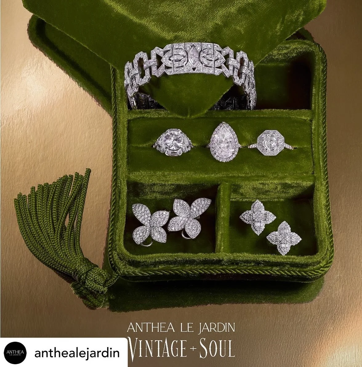 Get @reshare_app &bull; @anthealejardin Vintage and Soul, Fine Jewelry with stories to tell.  Stay tuned in today and tomorrow for a live journey through an Antique Jewelry Show!  If you have any special requests for unique, one of a kind vintage pie