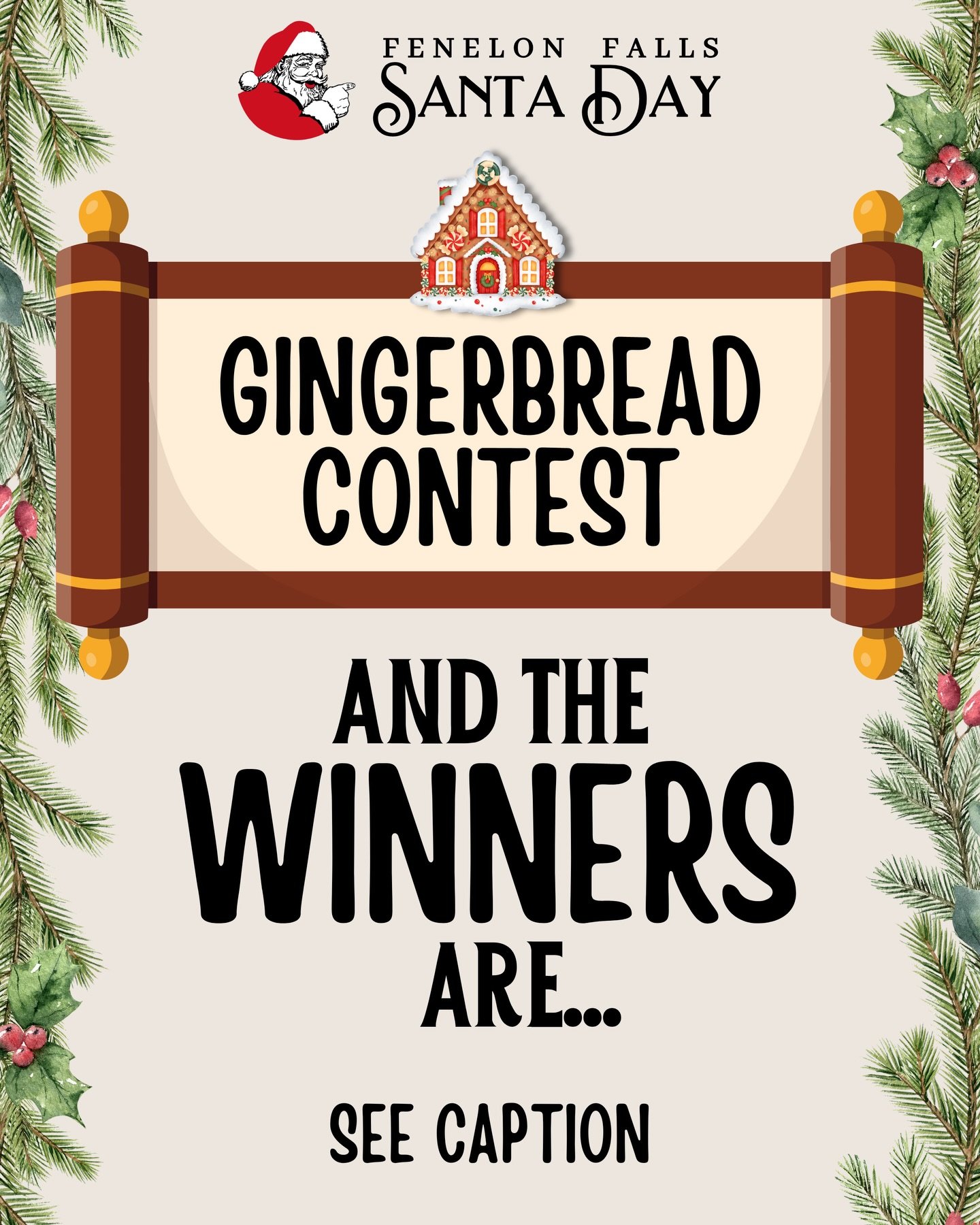 🎉 2025 Gingerbread Contest Winners! 🎉

Thank you to everyone who participated in this year&rsquo;s Gingerbread House Contests! We had an incredible turnout, and the creativity was outstanding across all age groups.
Here are your 2025 winners:

&bul