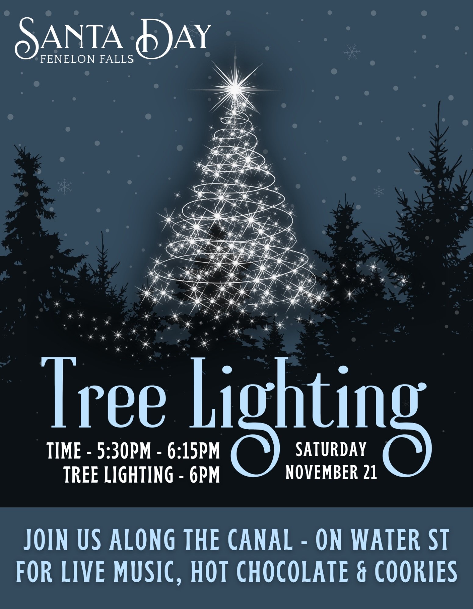 ✨🎄 Let&rsquo;s light up Fenelon Falls! 🎄✨

Join us for a magical evening along the canal on Water Street as we kick off the holiday season with our beautiful Christmas Tree Lighting! 🌟

🎄 Saturday, November 21
🕠 5:30 PM &ndash; 6:15 PM
✨ Tree Li