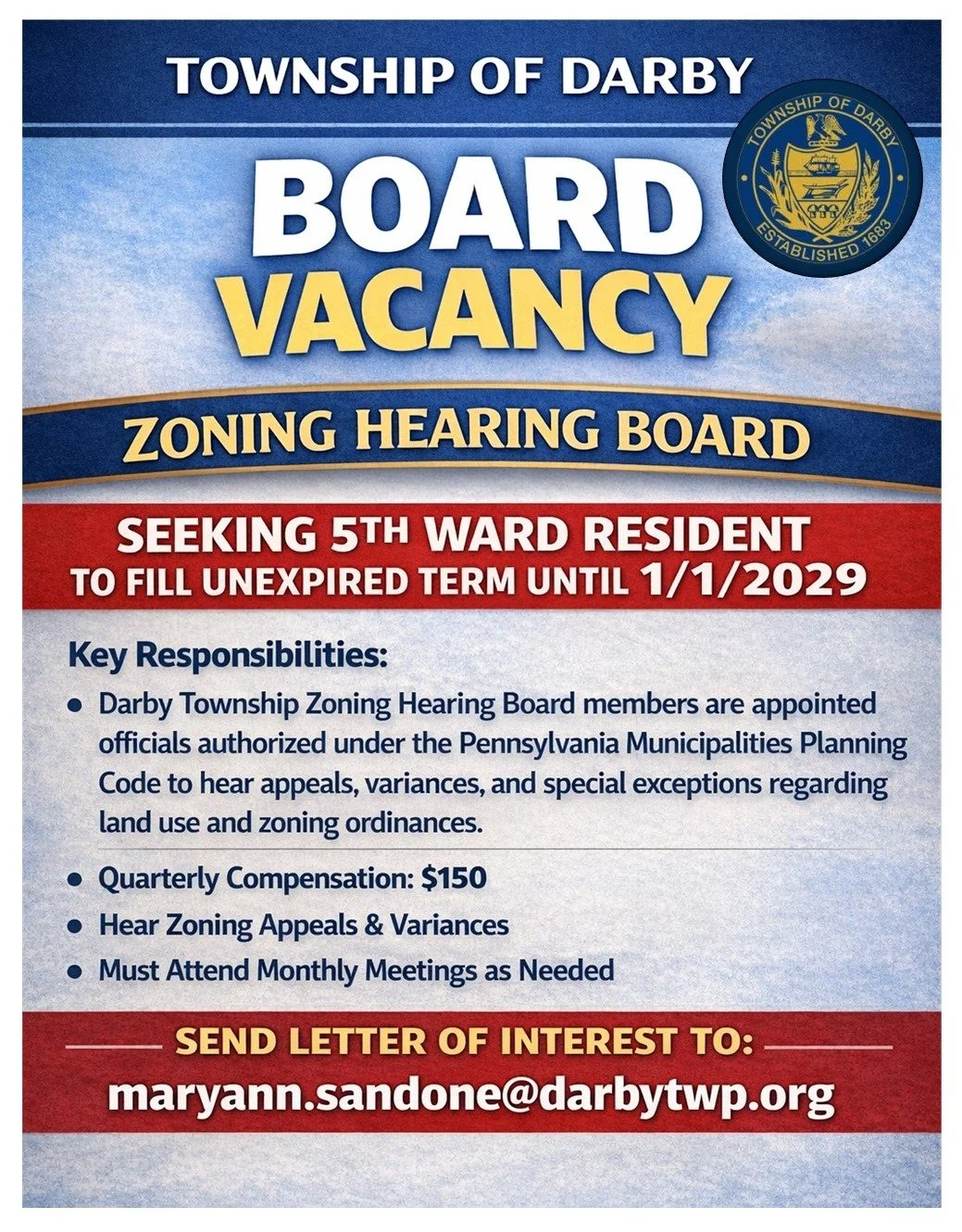 Zoning Hearing Board Vacancy
