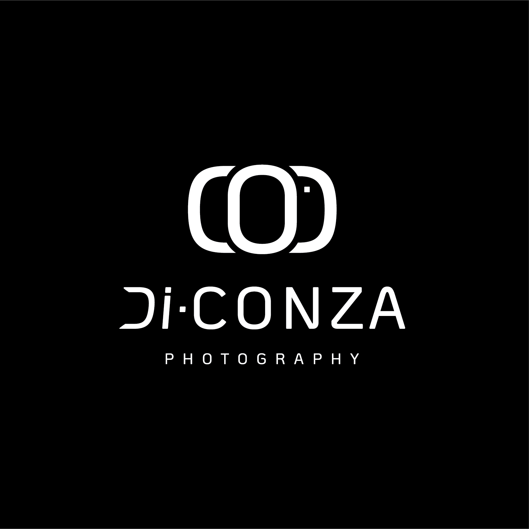 Black and white logo for DiConza Photography featuring a camera icon at the top, with 'DiConza' in bold letters beneath, and 'PHOTOGRAPHY' in smaller capital letters at the bottom.