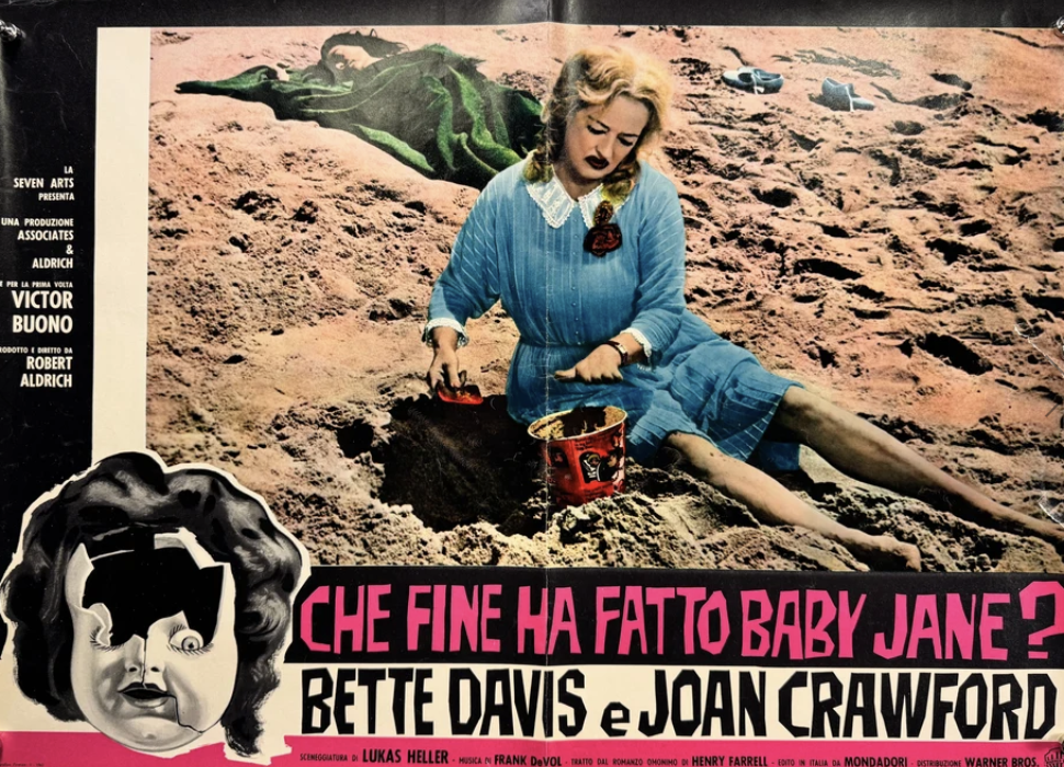1962 What Ever Happened to Baby Jane Italian Fotobusta Beach Scene Movie Poster