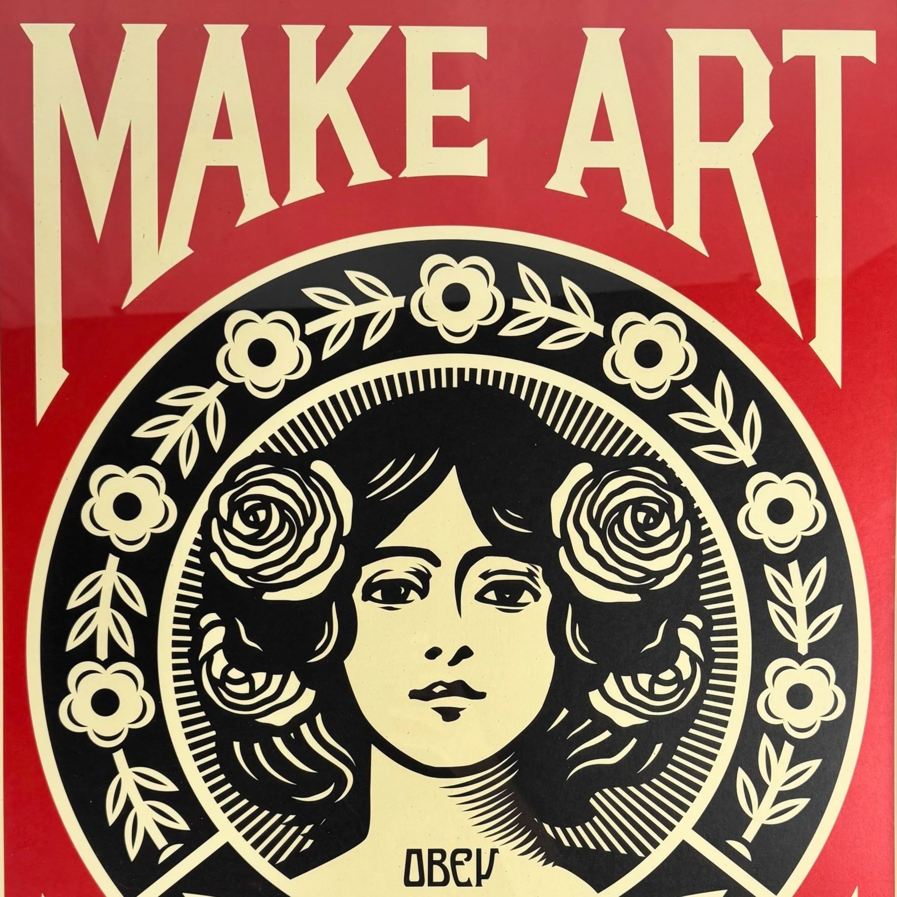 Shepard Fairey “Make Art Not War" Framed Signed Screenprint
