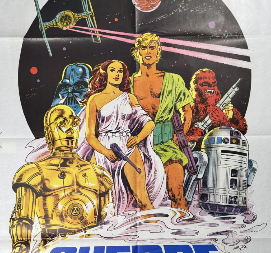 Star Wars 1977 Original 2 Fogli Italian 1P Movie Poster