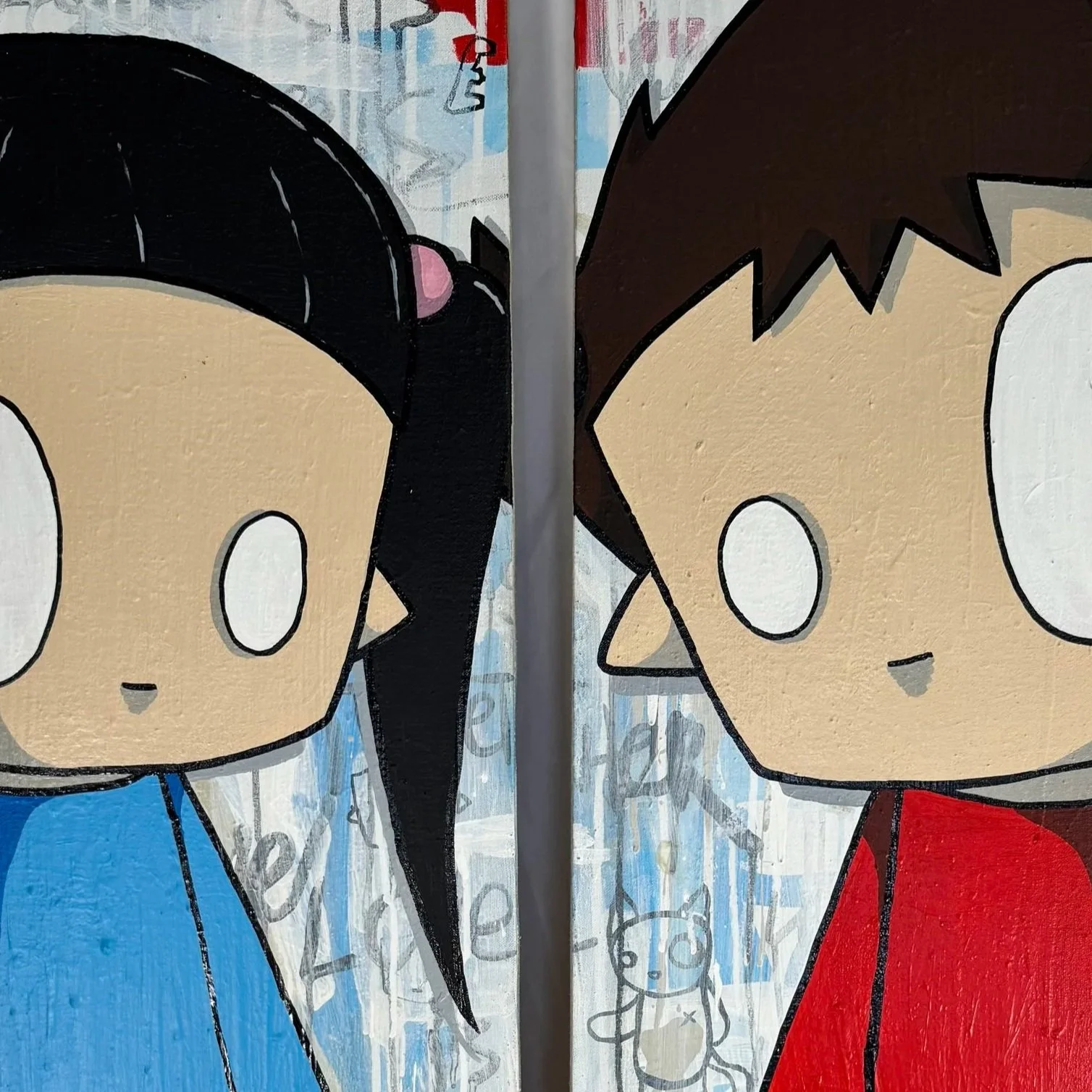 Chris RWK “Let’s Call Out Sick Tomorrow” Diptych Painting