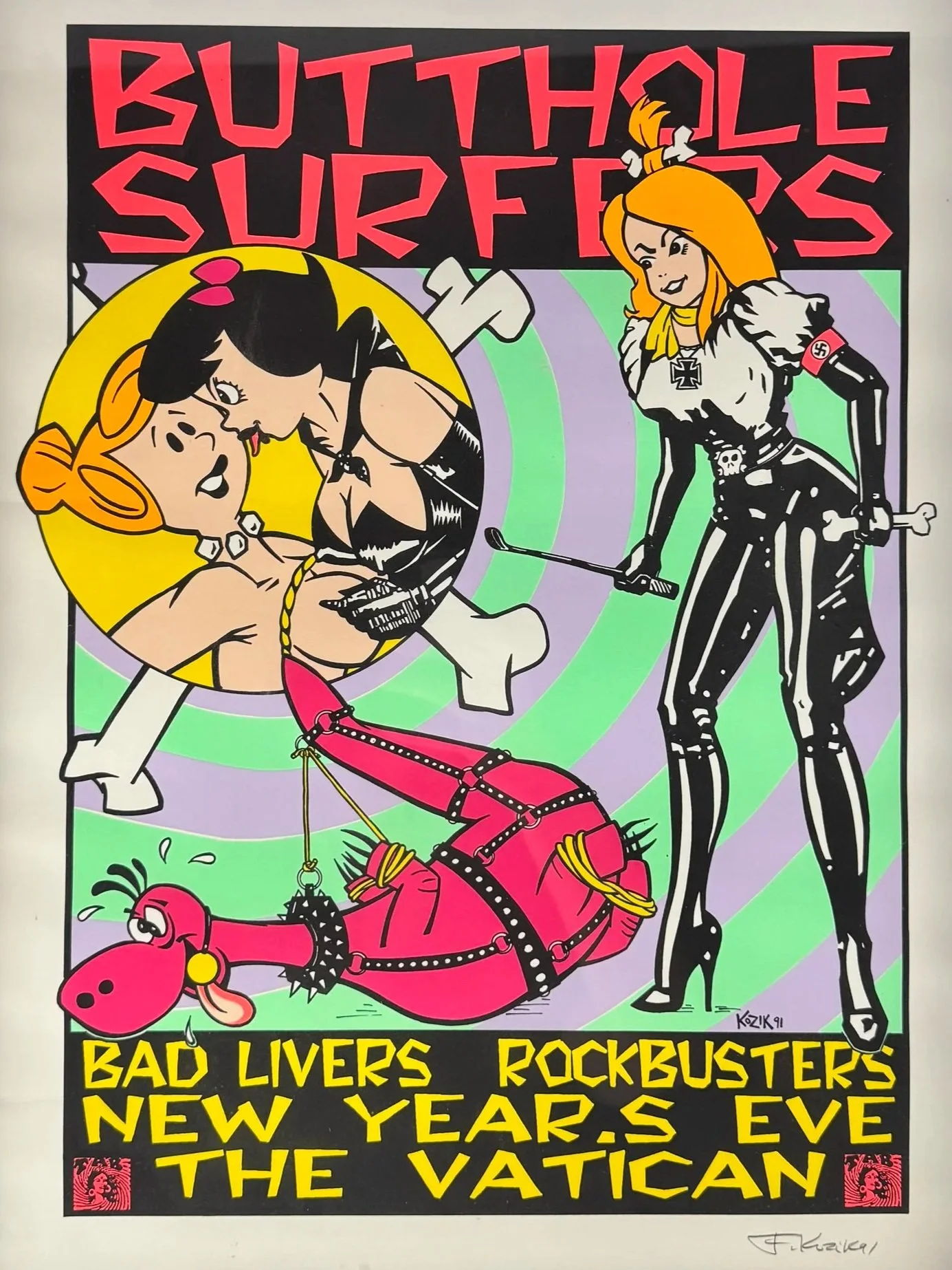 SOLD - Butthole Surfers Signed by Frank Kozik