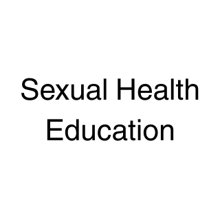 white background with black text that reads sexual health education