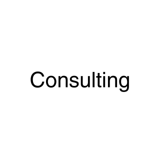 White background with black text that reads consulting