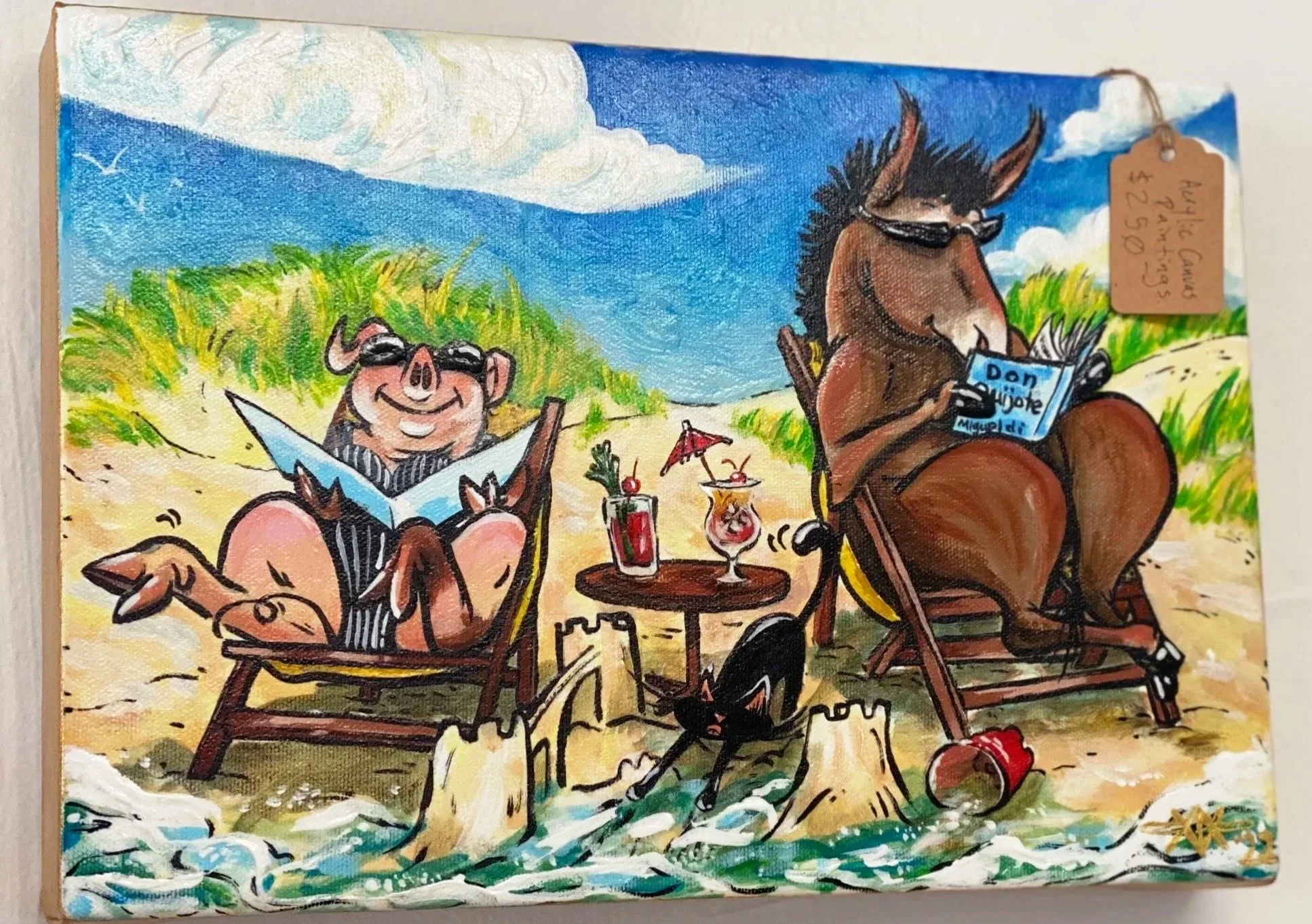 “Fun in the Sun” - $250. Acrylic on Canvas. 9x12, Unframed.
