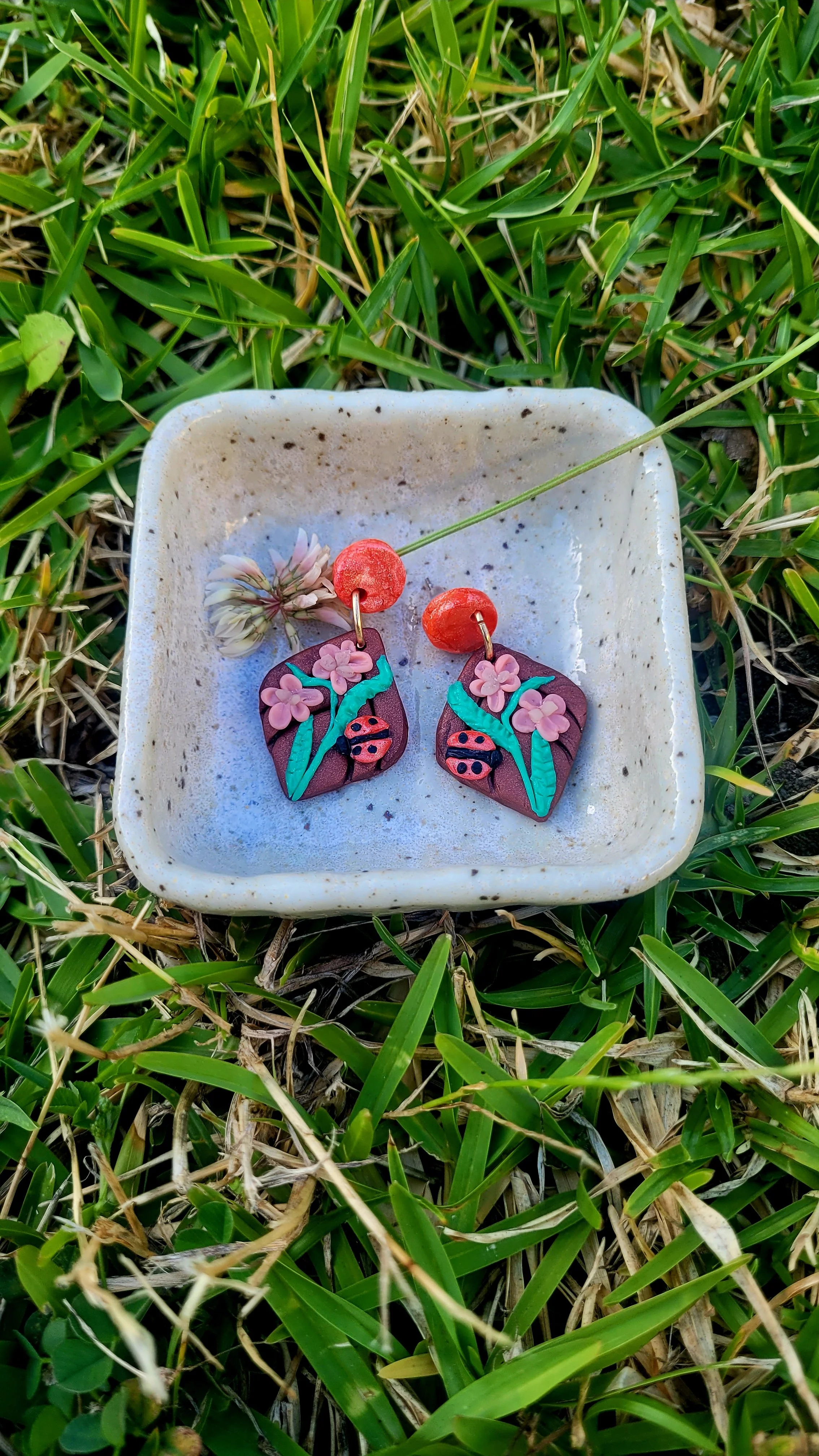 Boho Chic Ladybird Dangle Earrings