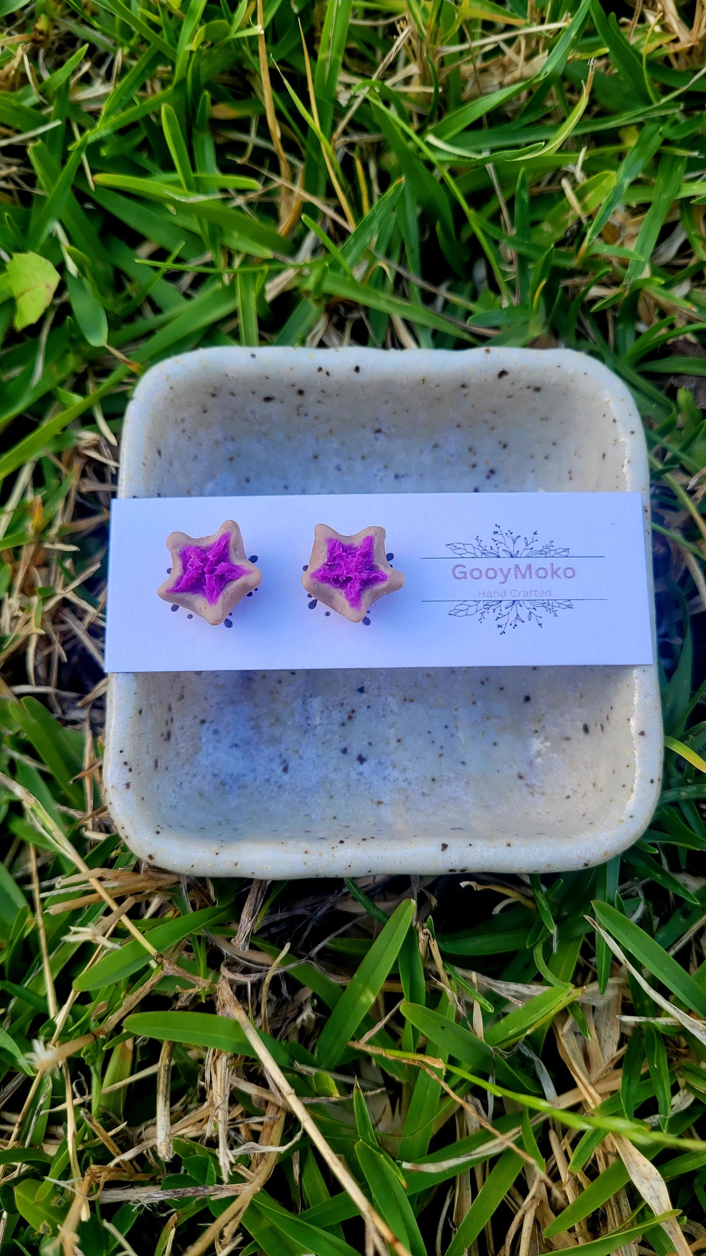 Purple Starfish Stud Earrings