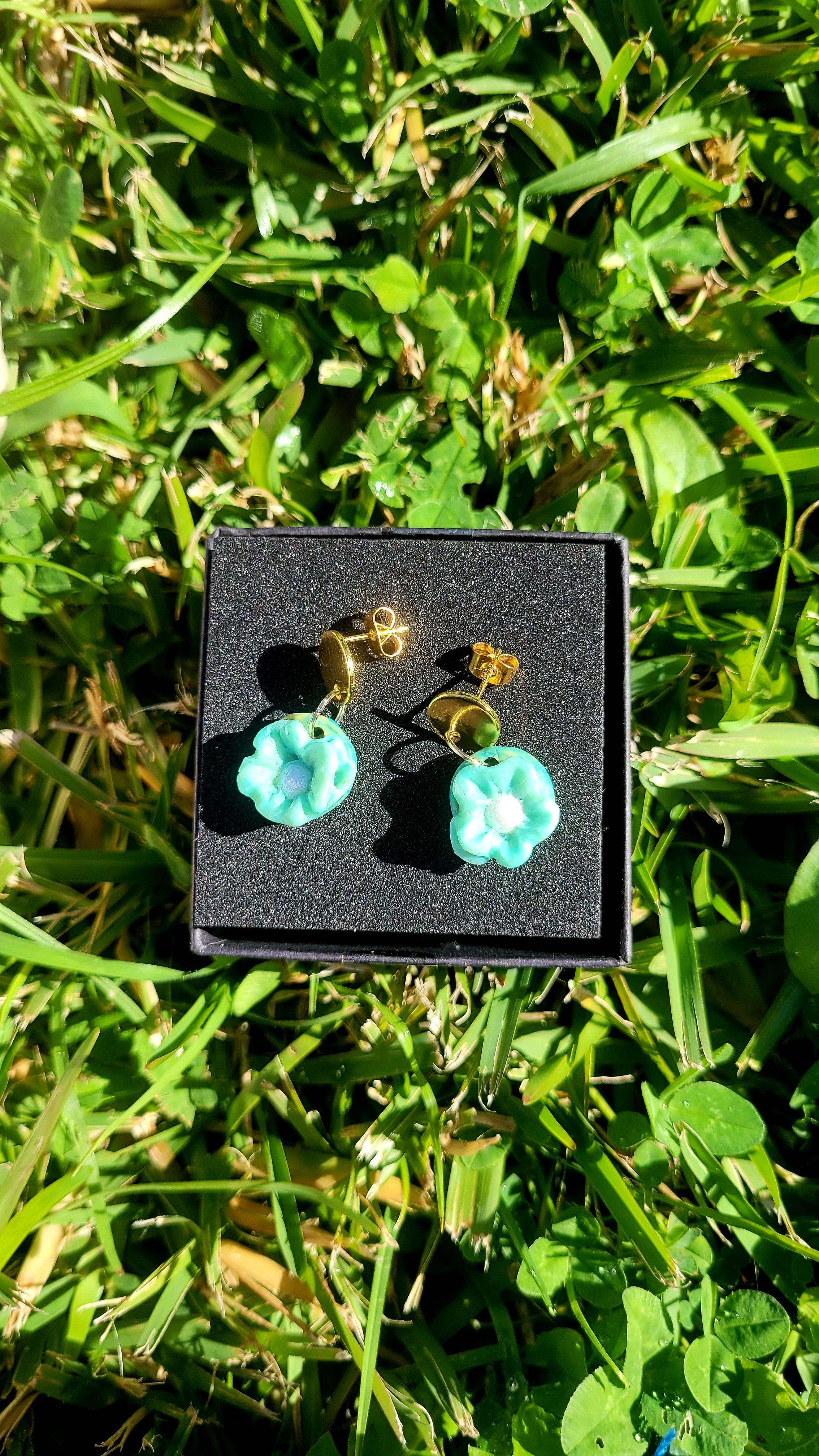 Blue Blossom Pearl Drop Earrings