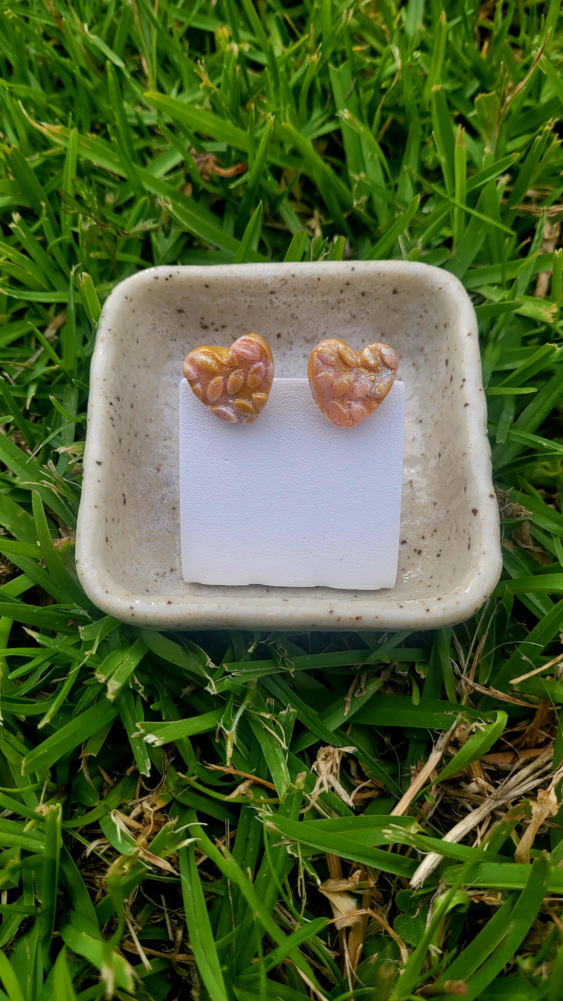 Wavy Love Heart Stud Earrings