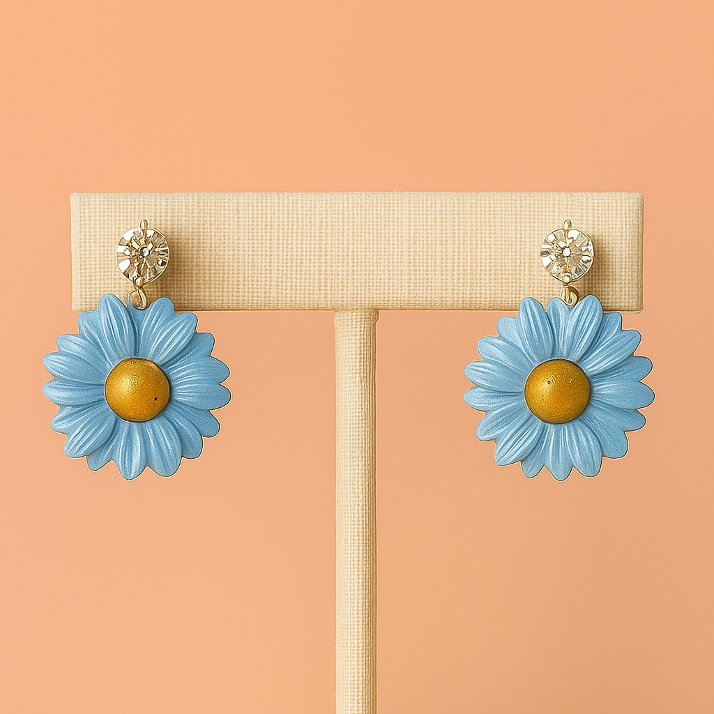 © 2025 Gooymoko. All Rights Reserved. Blue Sunflower Earring