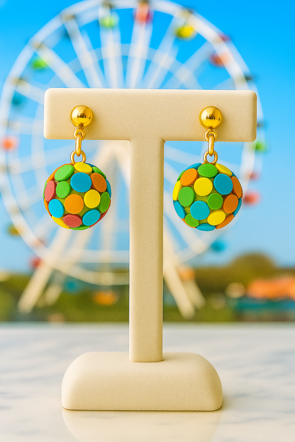 Polka Dot Ball Earrings