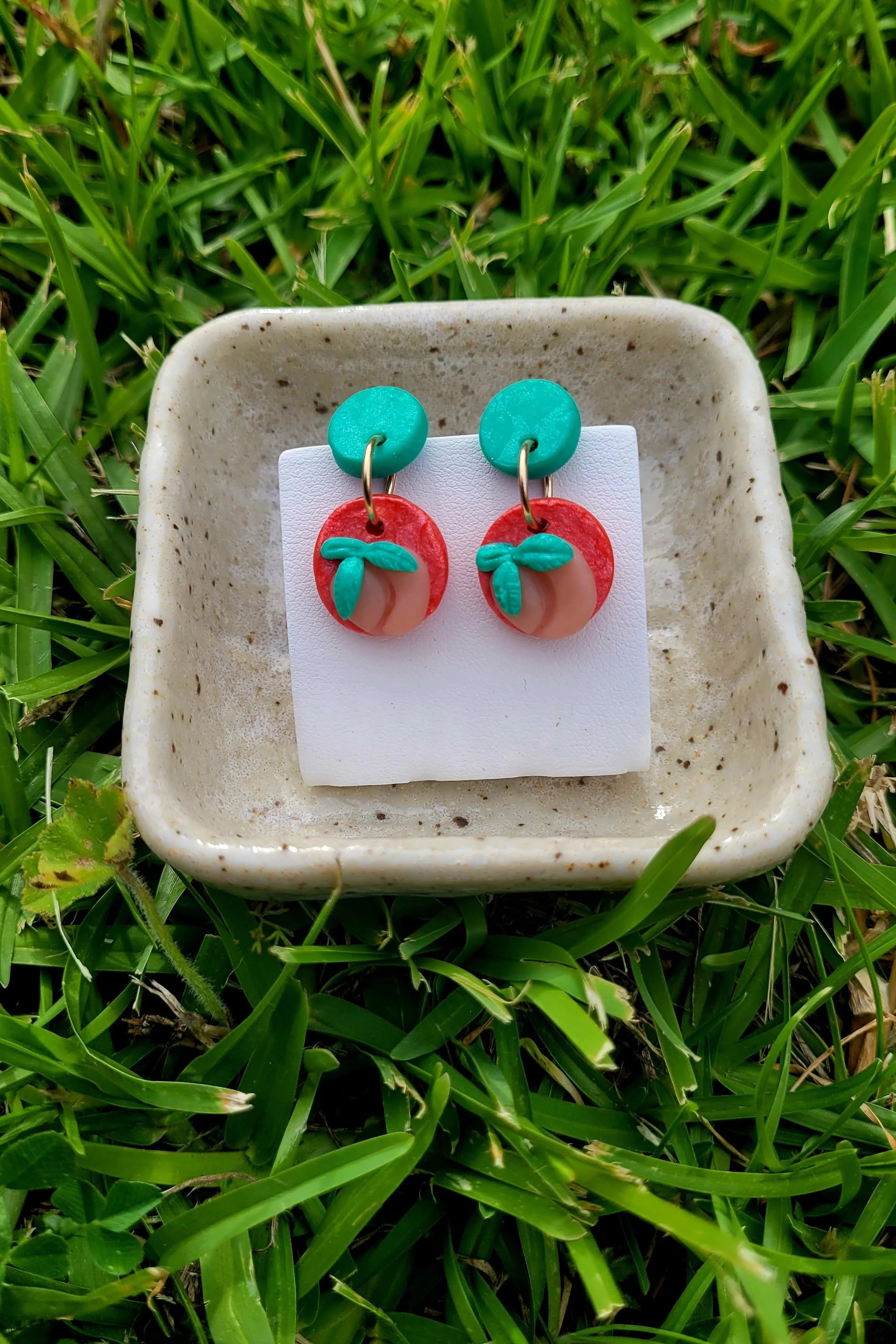 Peach Drop Earrings