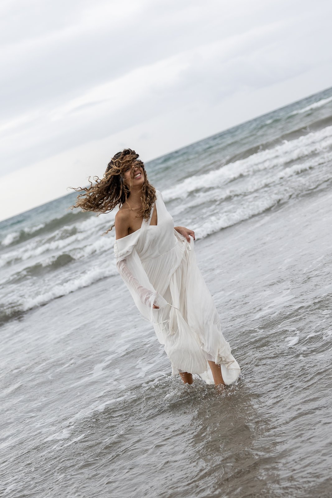 Bride laughing perfectly at luxury wedding in Marbella, Spain