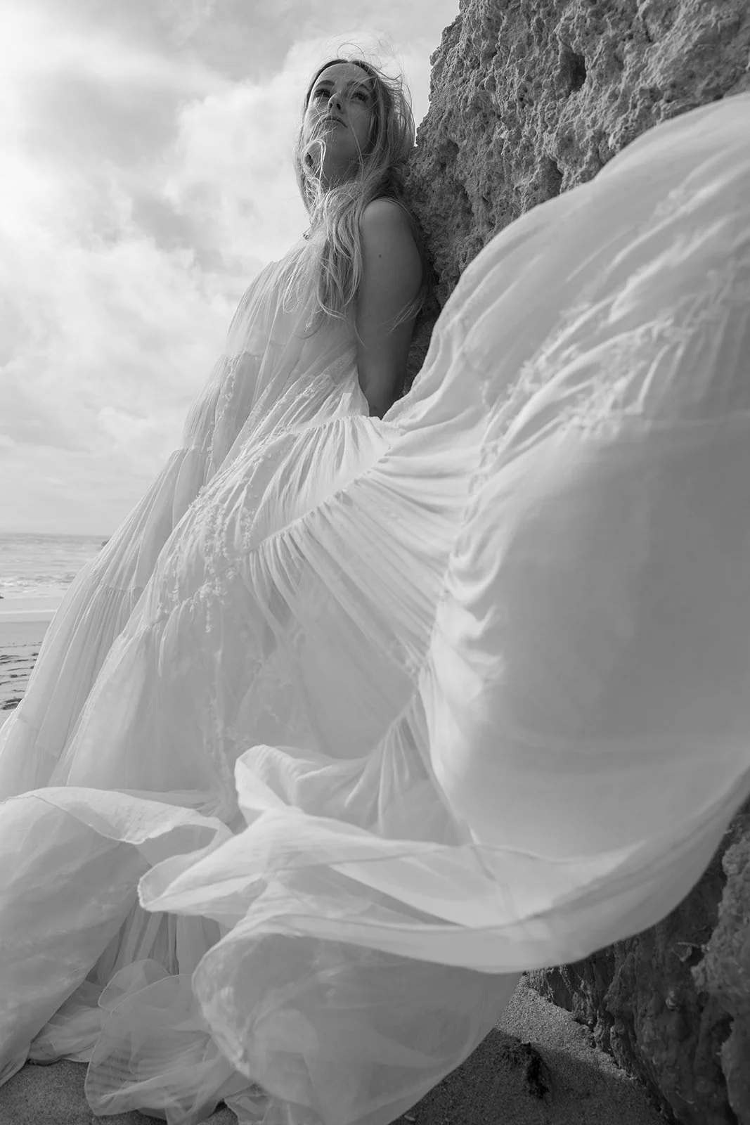 European wedding photo & video team working in stormy conditions