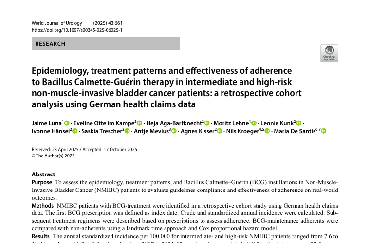 BCG adherence in NMIBC: real-world data show room for improvement