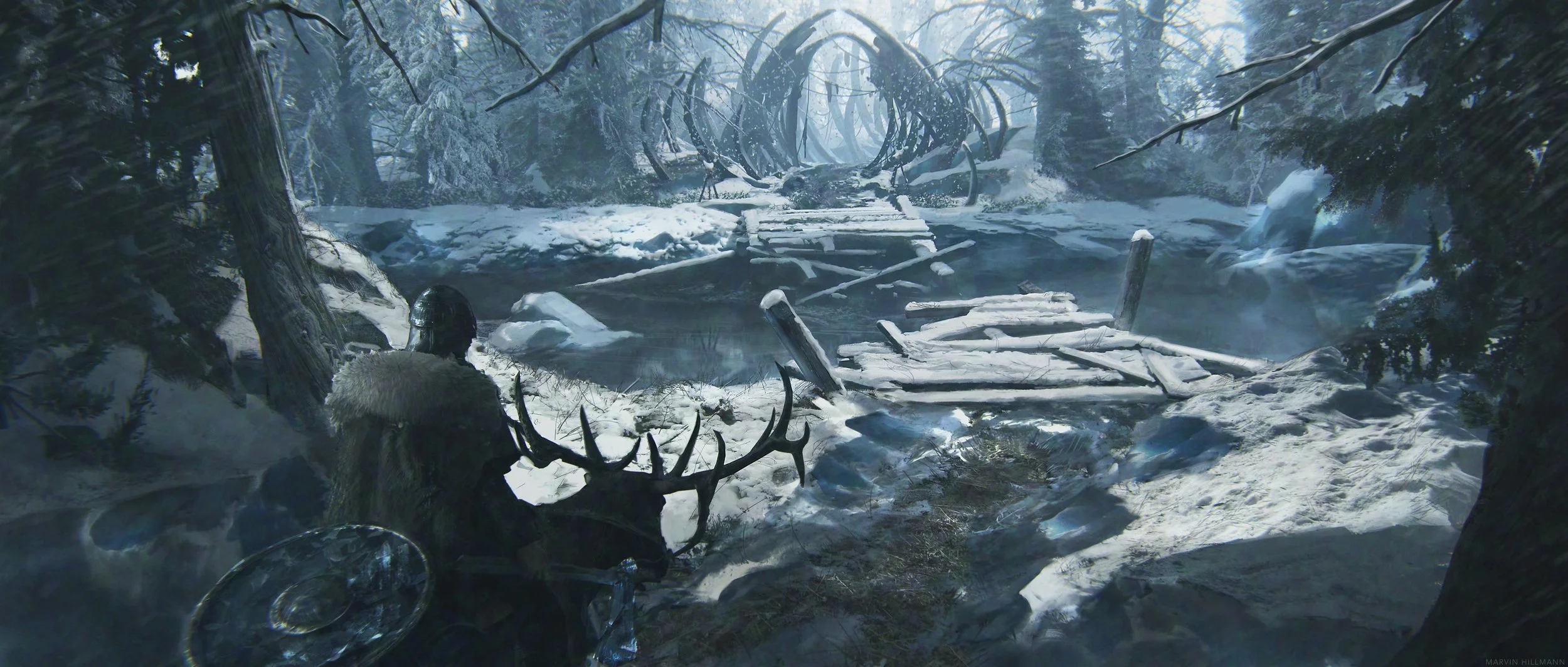 Deep in the forest on the path to the iceberg