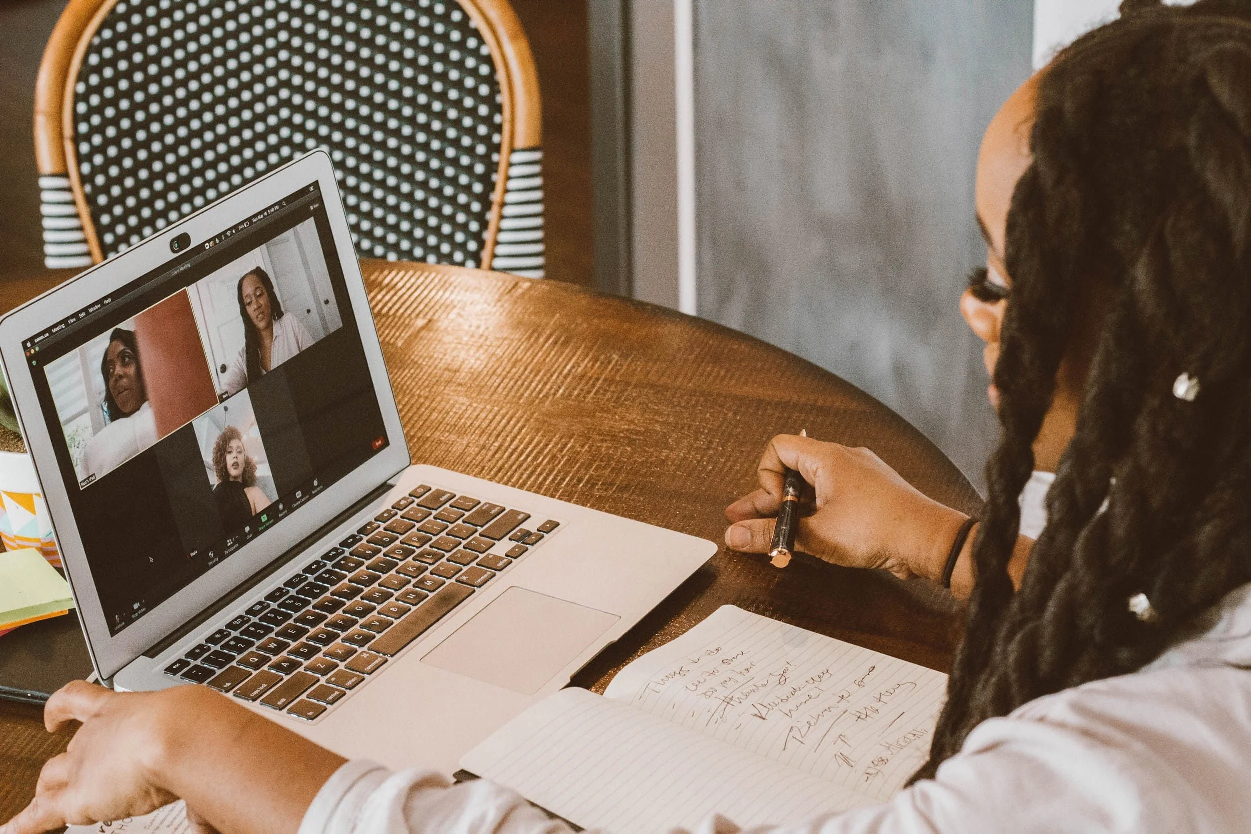 Black Woman on Video Therapy Session