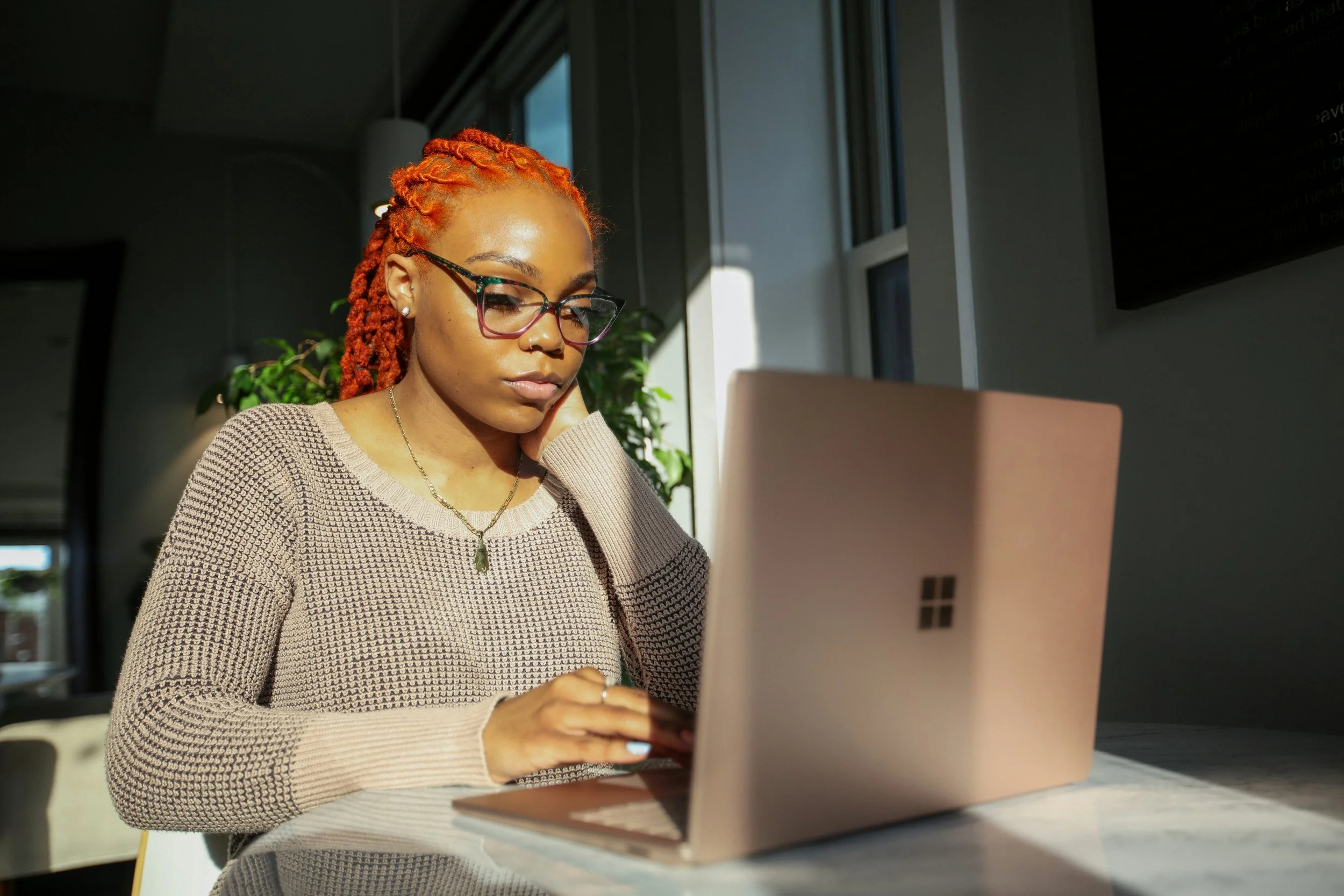 Black Woman Doing Therapy Online