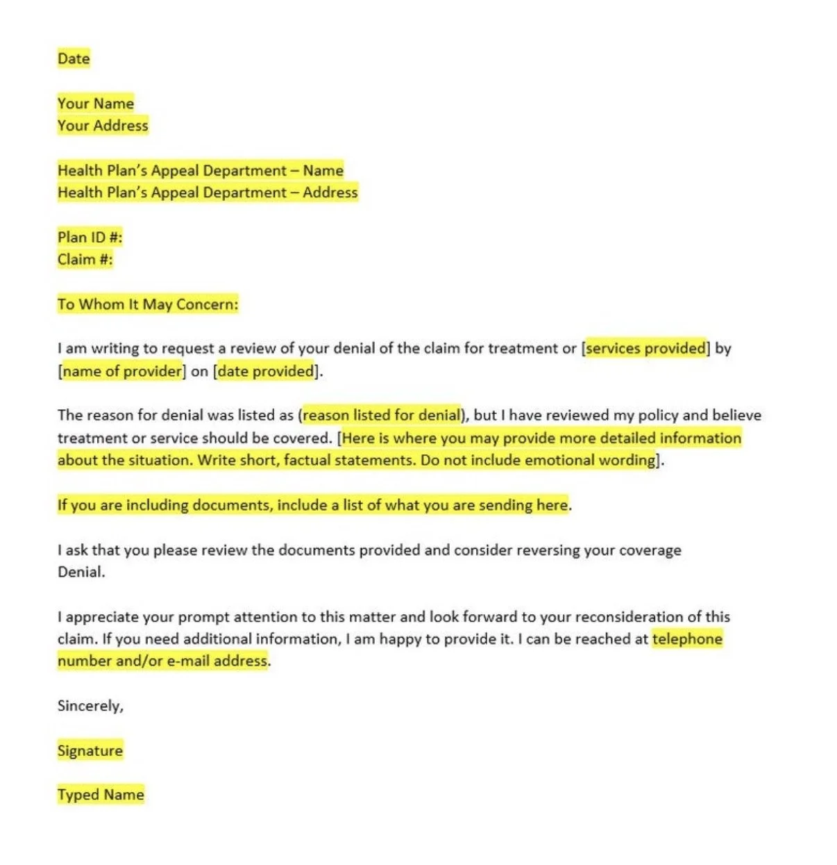 denial of claim