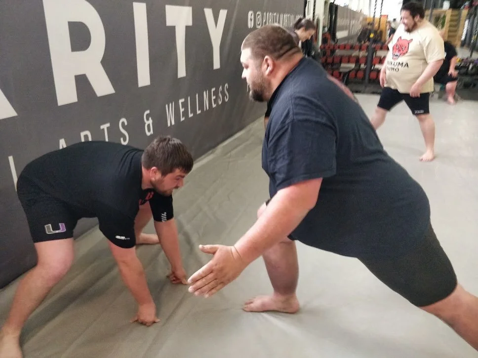 Saturday sumo training is always a mix of hard work and big laughs.

Plenty of partner work this week, with everyone getting stuck in.

#SouthamptonSumo #SumoWrestling #ParityMartialArts #SouthamptonMartialArts #SouthamptonGym