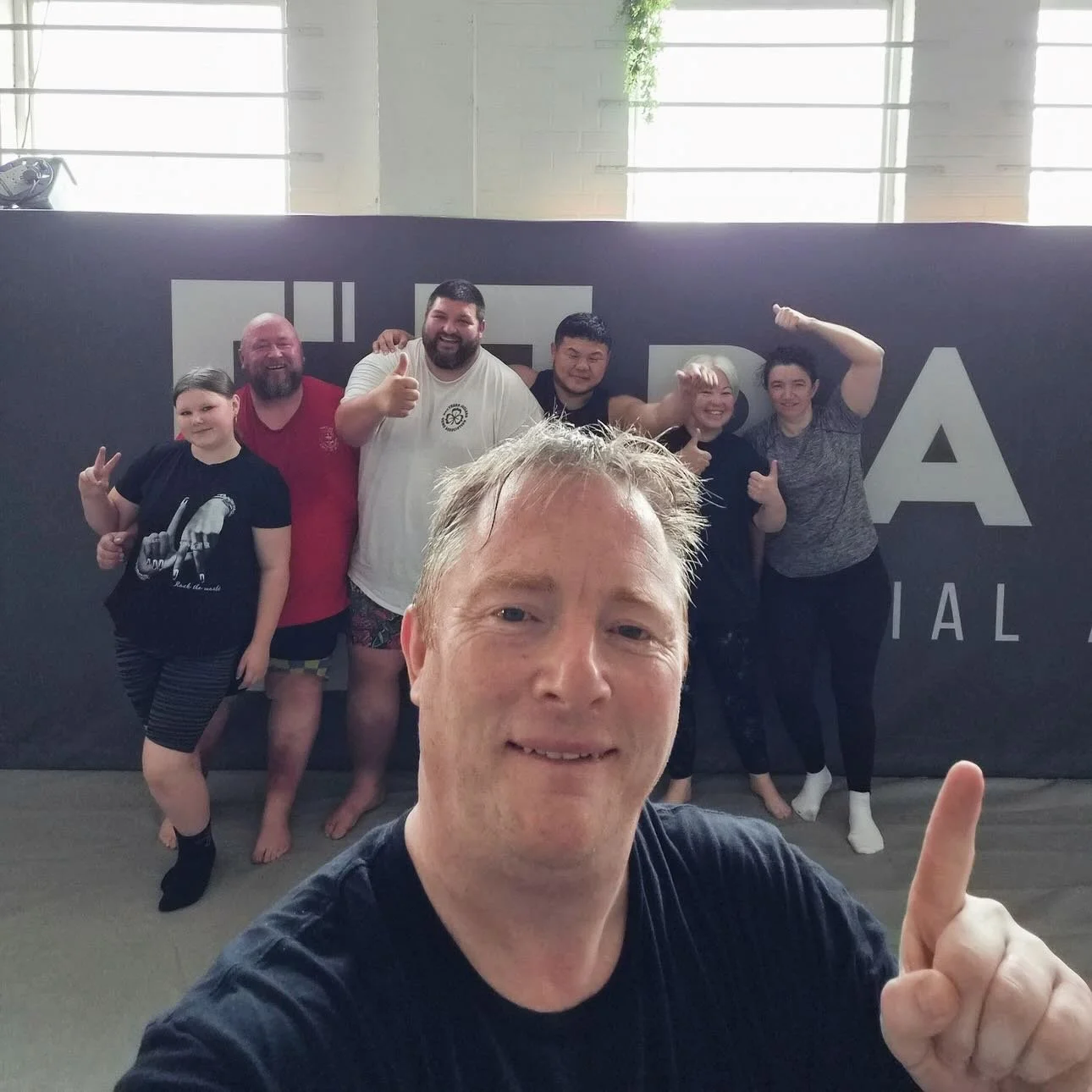 What a great way to start a sunny Saturday on a long weekend. Tired legs, tired arms, but big smiles.

Our Saturday Sumo session is all about drills, movement, exercise and stretching rather than bouts, saving the big clashes for Wednesdays. A tough 