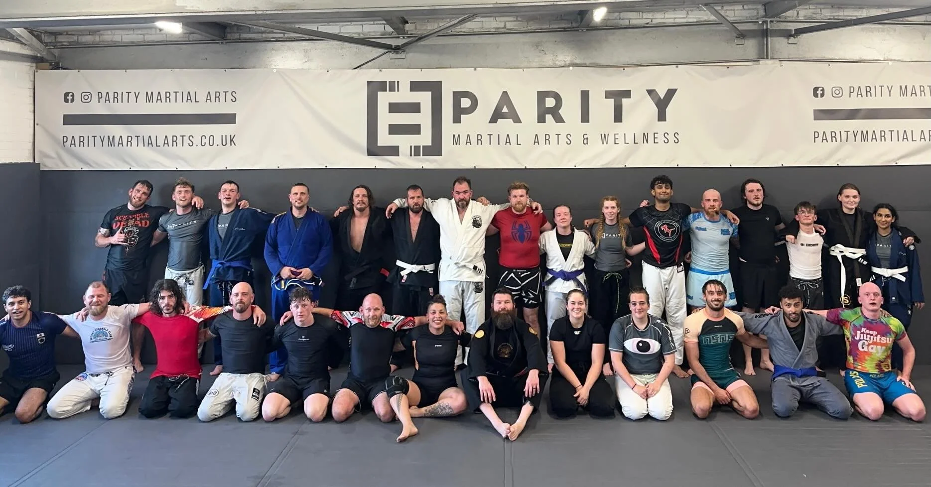 The ladies were working on guard retention, while the all levels class looked at more passing options against the guard pull.

We followed it up with 10 x 5 minute rounds of gi and no gi. Lost a few before the photo, but still had 40 people training 