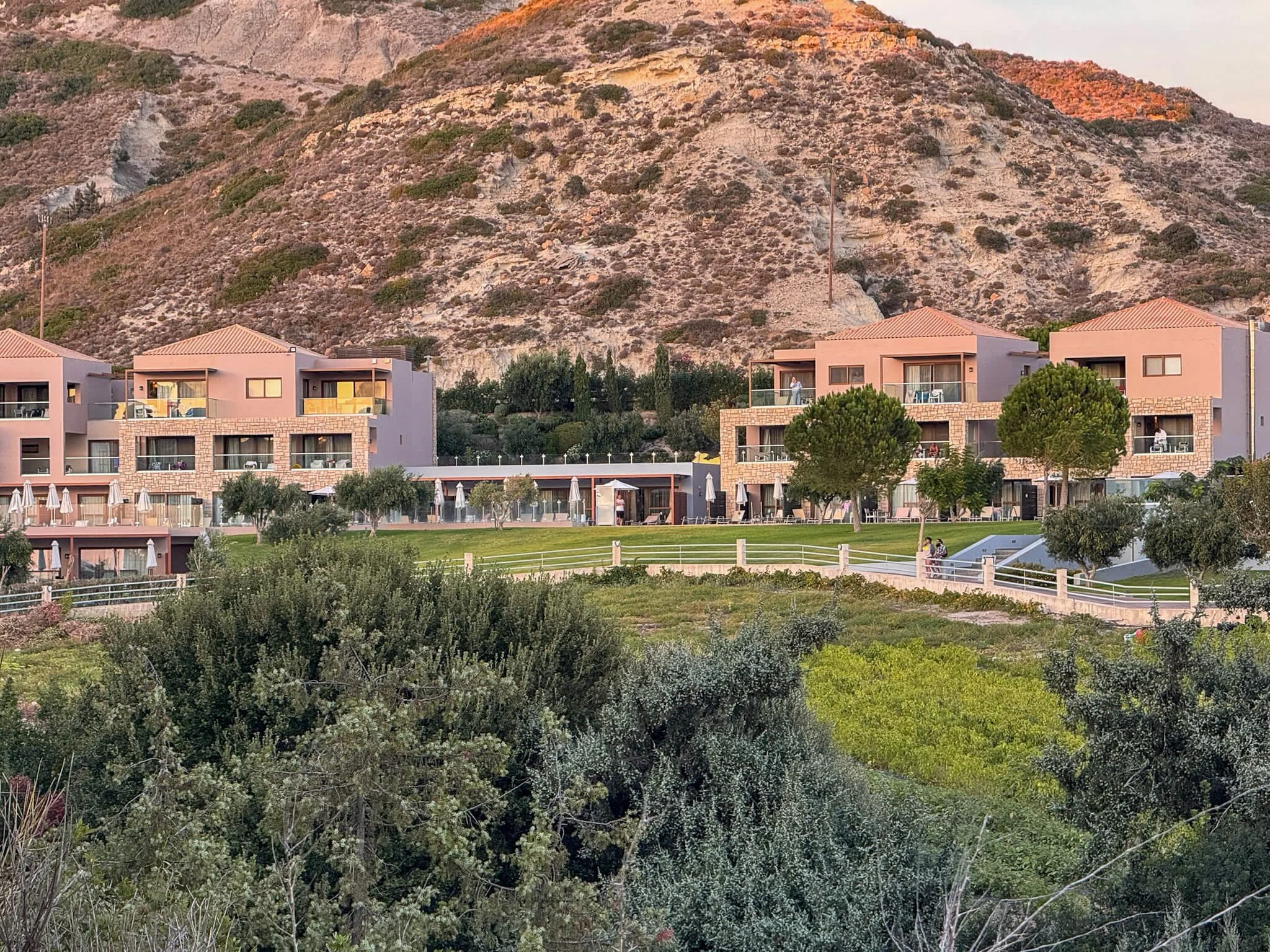 View towards guest rooms near the Chinese restaurant at Blue Lagoon Village in Kos.