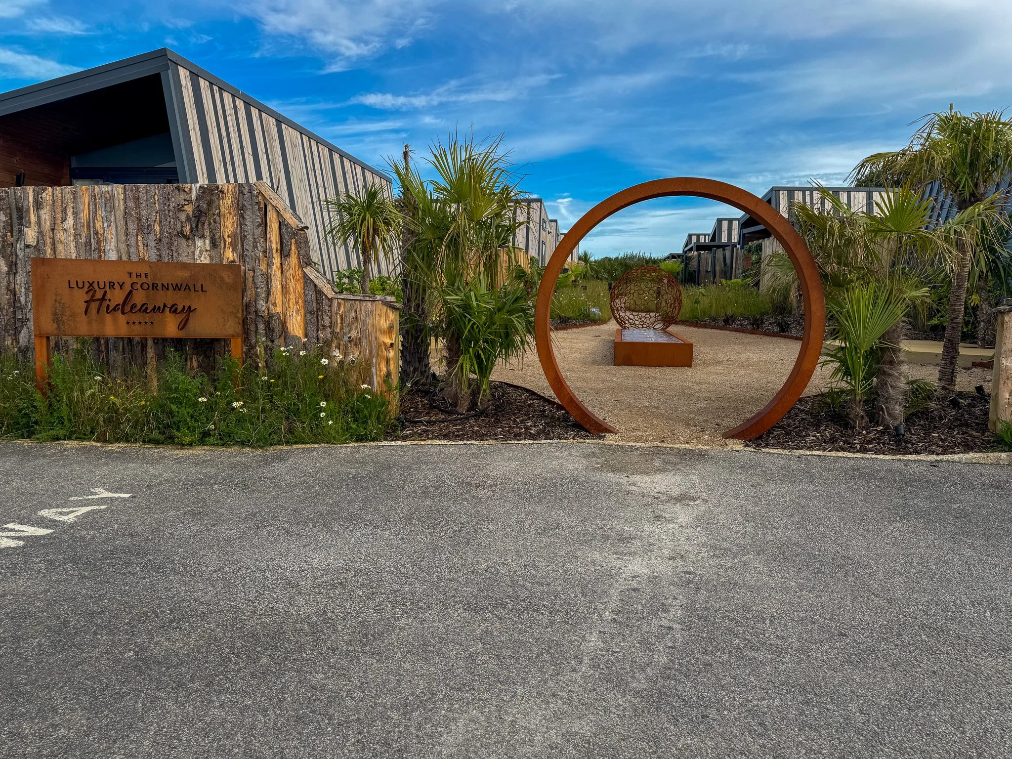 Entrance to The Luxury Cornwall Hideaway at Trelay Holiday Park near Looe, Cornwall.